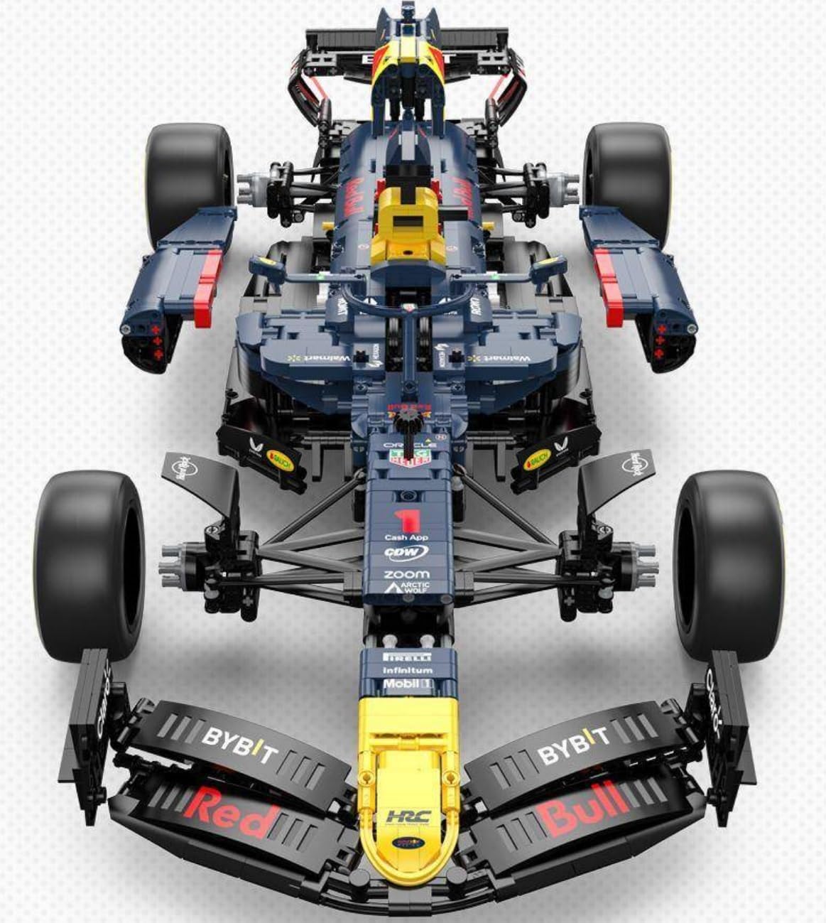 Technik F1 Auto für Red Bull RB19, Mit Motoren Set, 1:8 Groß Formel 1 Auto Modellbausatz, 2509 Teile Klemmbausteine Auto MOC Set, Kompatibel mit Red Bull Technic F1 Auto