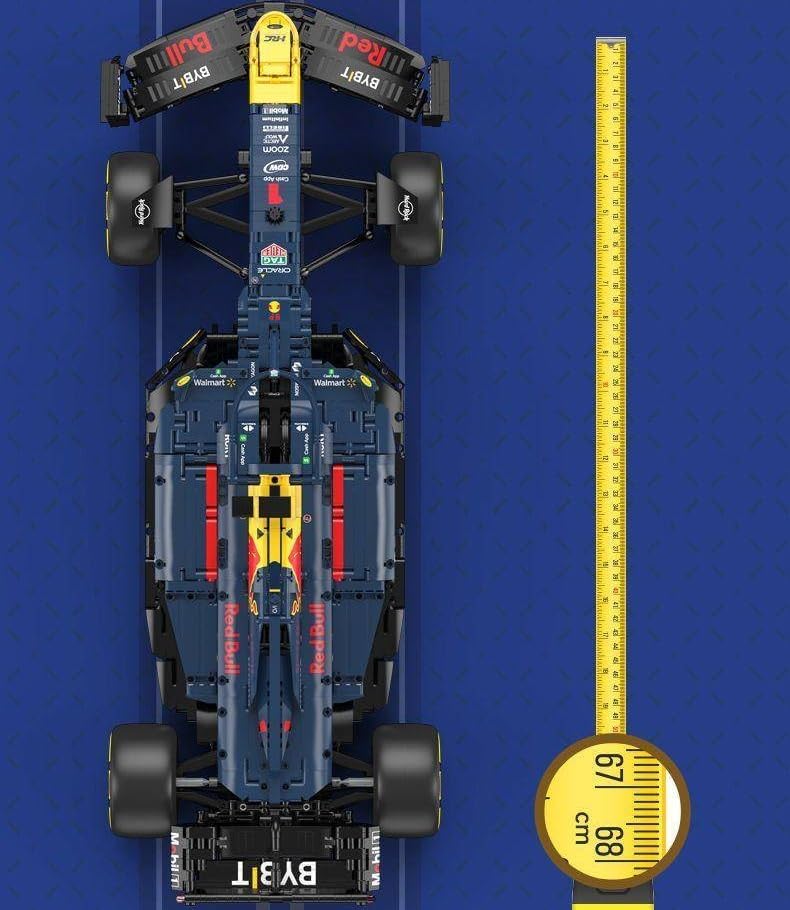 Technik F1 Auto für Red Bull RB19, Mit Motoren Set, 1:8 Groß Formel 1 Auto Modellbausatz, 2509 Teile Klemmbausteine Auto MOC Set, Kompatibel mit Red Bull Technic F1 Auto