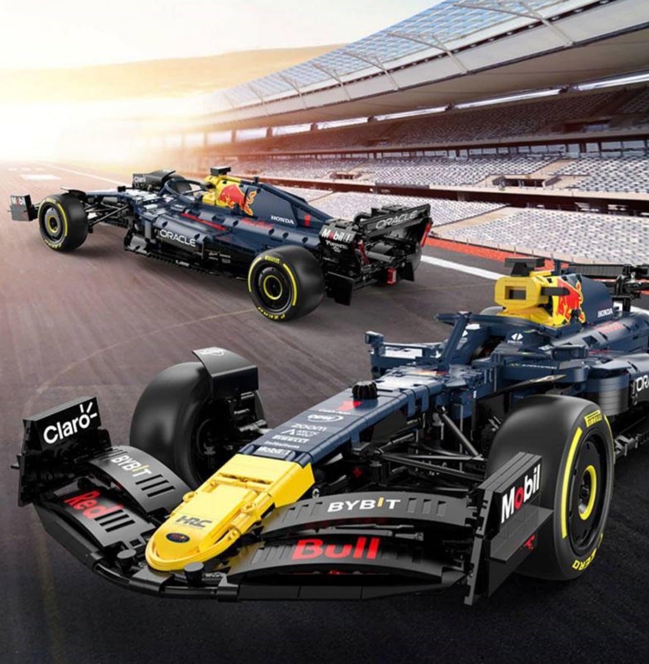 Technik F1 Auto für Red Bull RB19, Mit Motoren Set, 1:8 Groß Formel 1 Auto Modellbausatz, 2509 Teile Klemmbausteine Auto MOC Set, Kompatibel mit Red Bull Technic F1 Auto