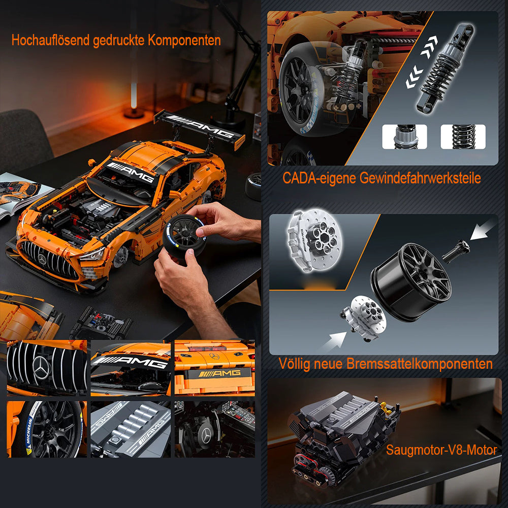 Mercedes AMG GT3, CaDA C64008W MOC Auto KIemmbausteine (5466 Teile)