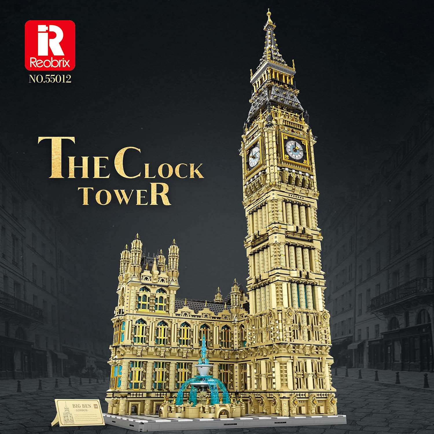 Big Ben, RB 55012 MOC Architecture Bausatz, 13000+ Klemmbausteine Riesiges Architekturmodell MOC Architektur im Europäischen Stil Modell