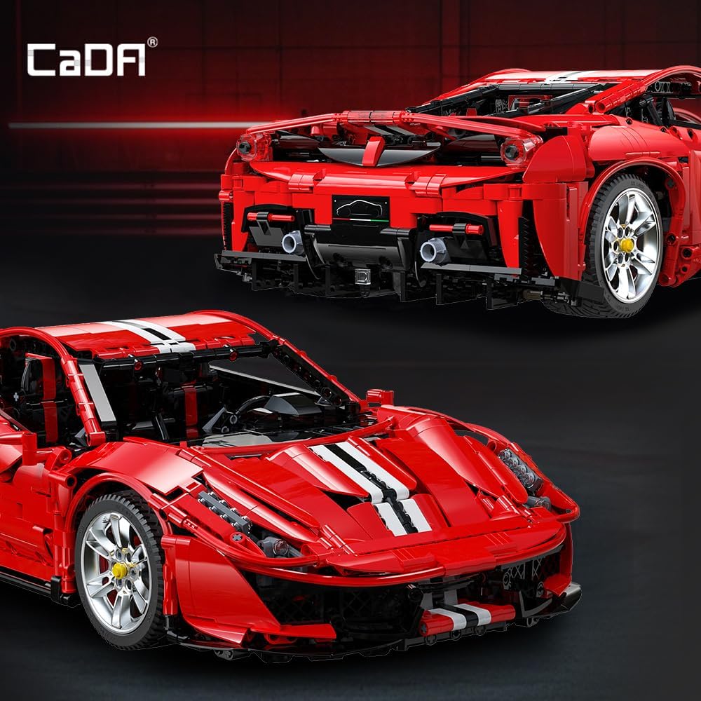 Ferrari 488 Pista, CaDA C61042W MOC Auto KIemmbausteine (3187 Teile)(Ohne Originalverpackung)