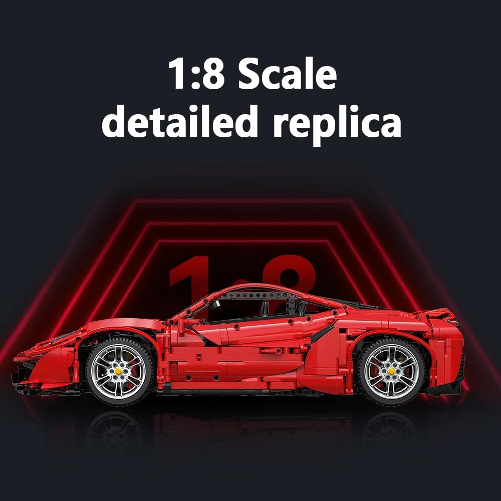 Ferrari 488 Pista, CaDA C61042W MOC Auto KIemmbausteine (3187 Teile)(Ohne Originalverpackung)