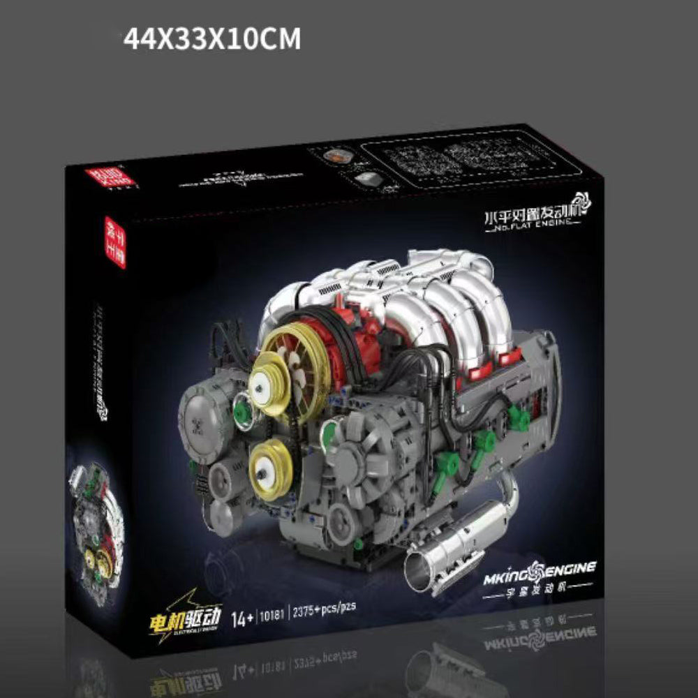 Technik Flat Engine, Technik Boxermotor Horizontal gegenüberliegender Motor mit Motor Akku, 2375 Teile Technic Klemmbausteine Bausatz