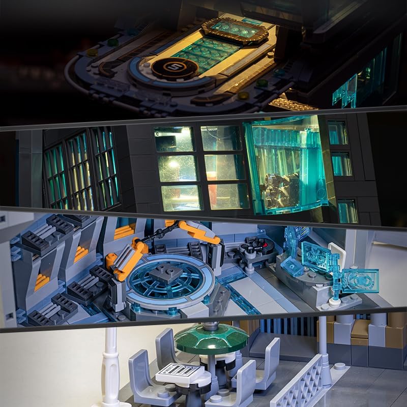 Hero Tower Film Haus Bausteine mit LED-Licht und Box, Architecture Modular Buildings Set für Erwachsene, Technik Klemmbausteine(5883 Teilen)