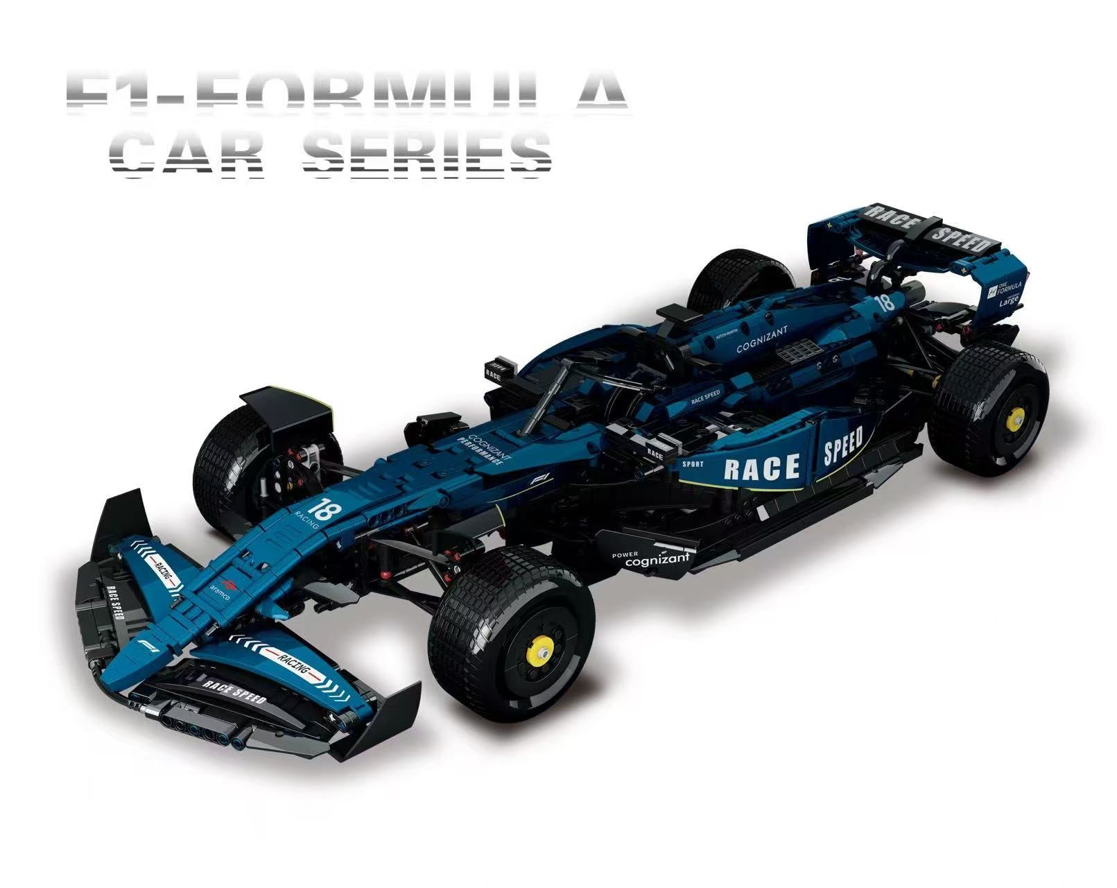 Technik F1 Auto fur Aston Martin F1 Auto, 1: 8 Formel 1 Auto Klemmbausteine-Set, 2361 Teile