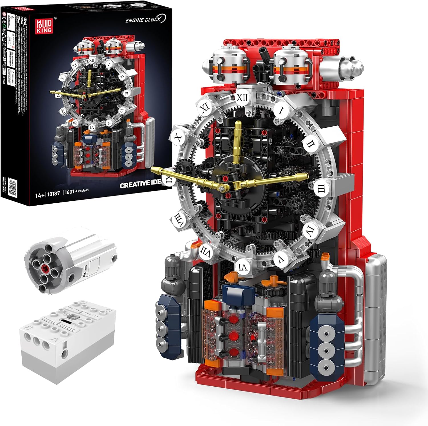 Technik Cyberpunk-Uhren Set, 1601 Teile kreative MOC Uhren Modellbausteine für Erwachsene