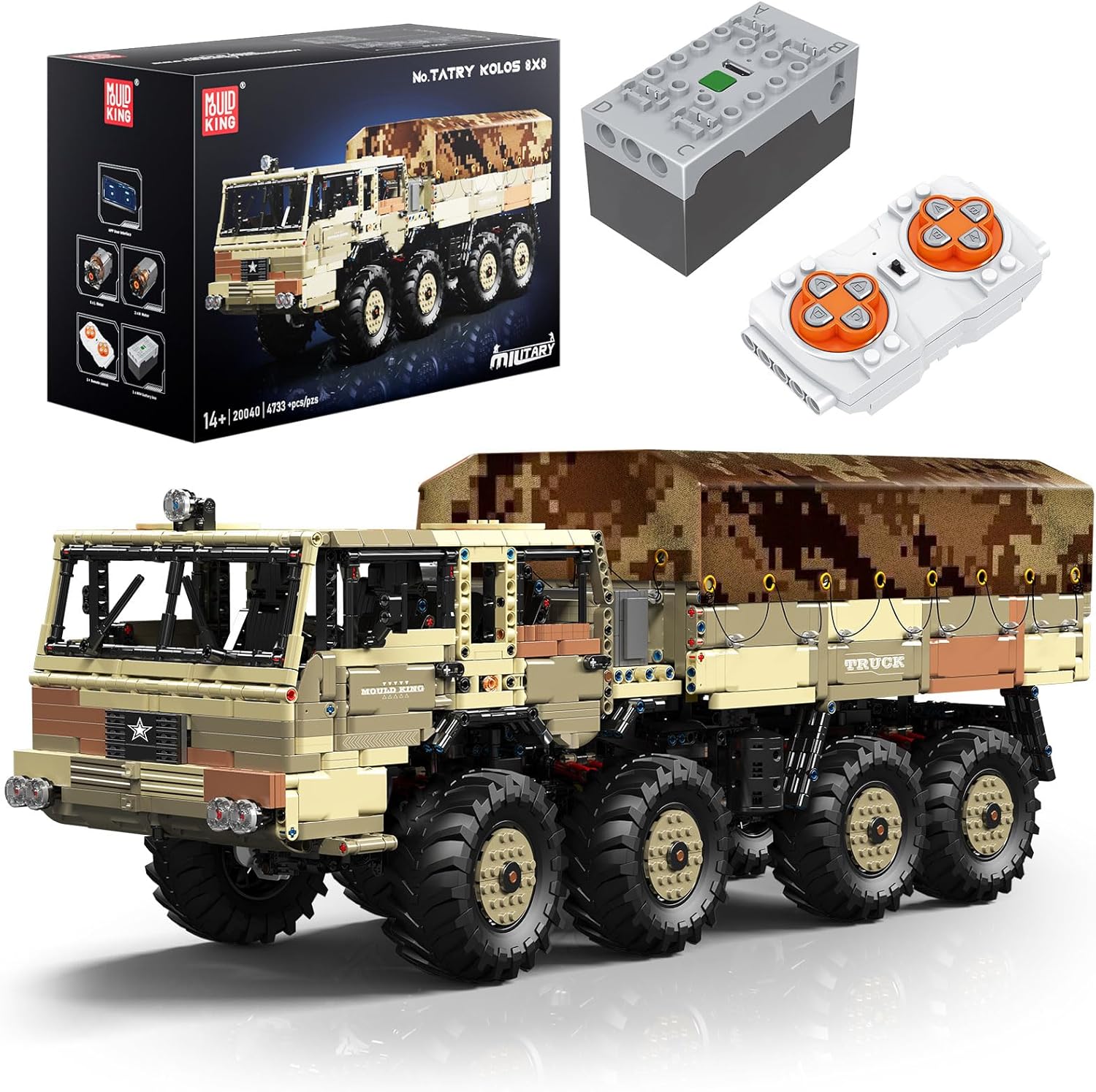 Technik LKW Tatra T813, 8x8 MOC Auto KIemmbausteine Kompatibel mit lego Technik LKW