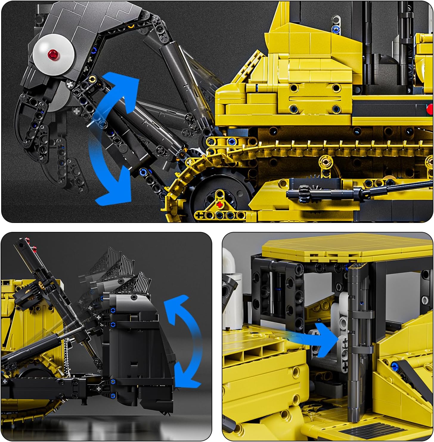 Technik Bulldozer Liebherr PR766 Raupenbagger, APP Fernbedienung LKW mit Motoren Bausätze Spielzeug Geschenke für 8+ Jahre (3774 Teile)