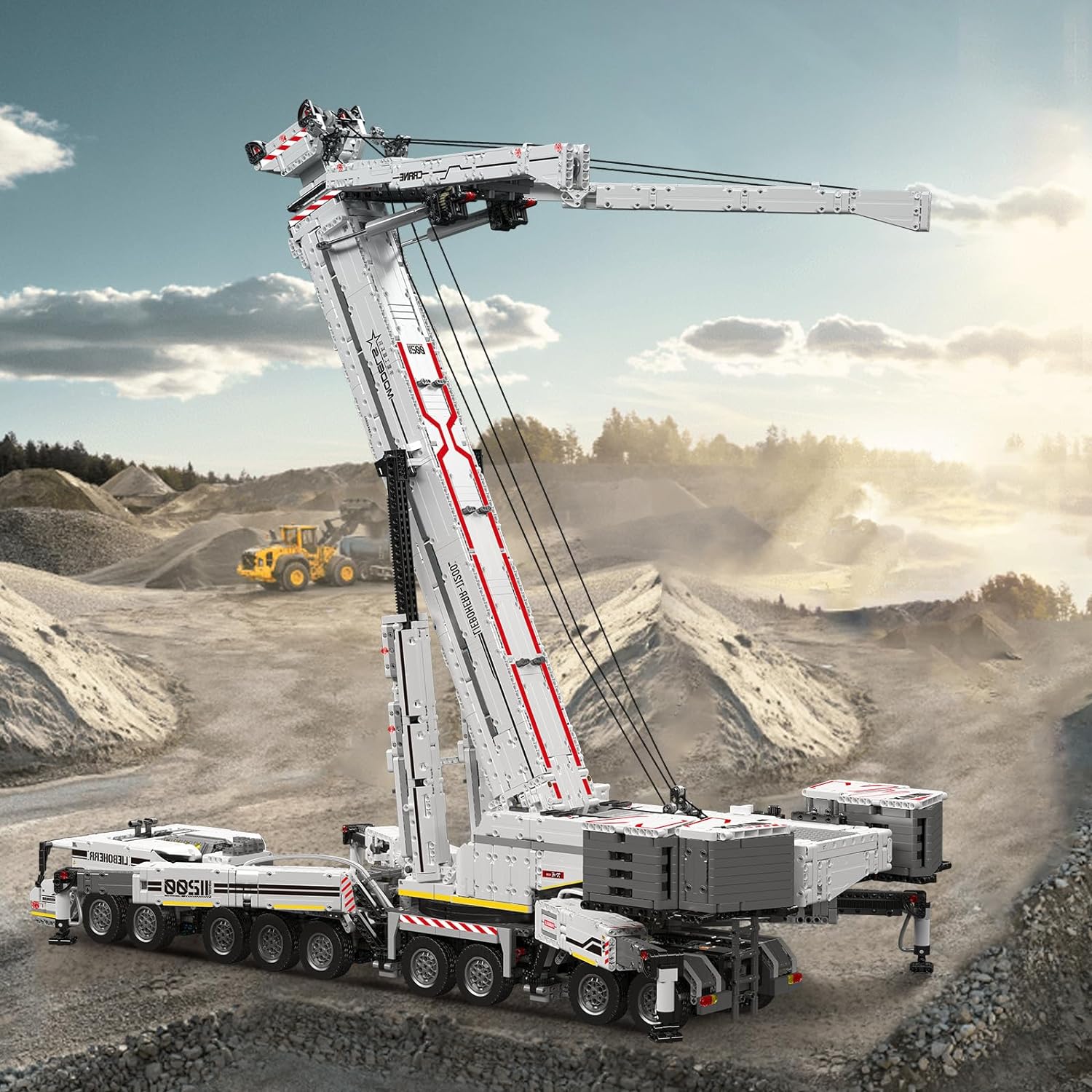 Technik Liebherr Kran, 8506 Teile Groß Kranwagen Mega Modell mit 20 Motoren, 3 Akkubox