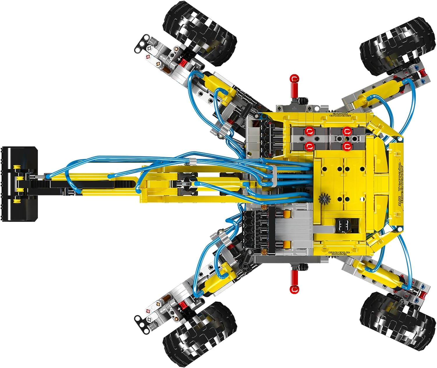Technik Geländebagger Bauset, MOC Bagger 1392+Teile Technik Baumaschine Klemmbausteine Bausatz