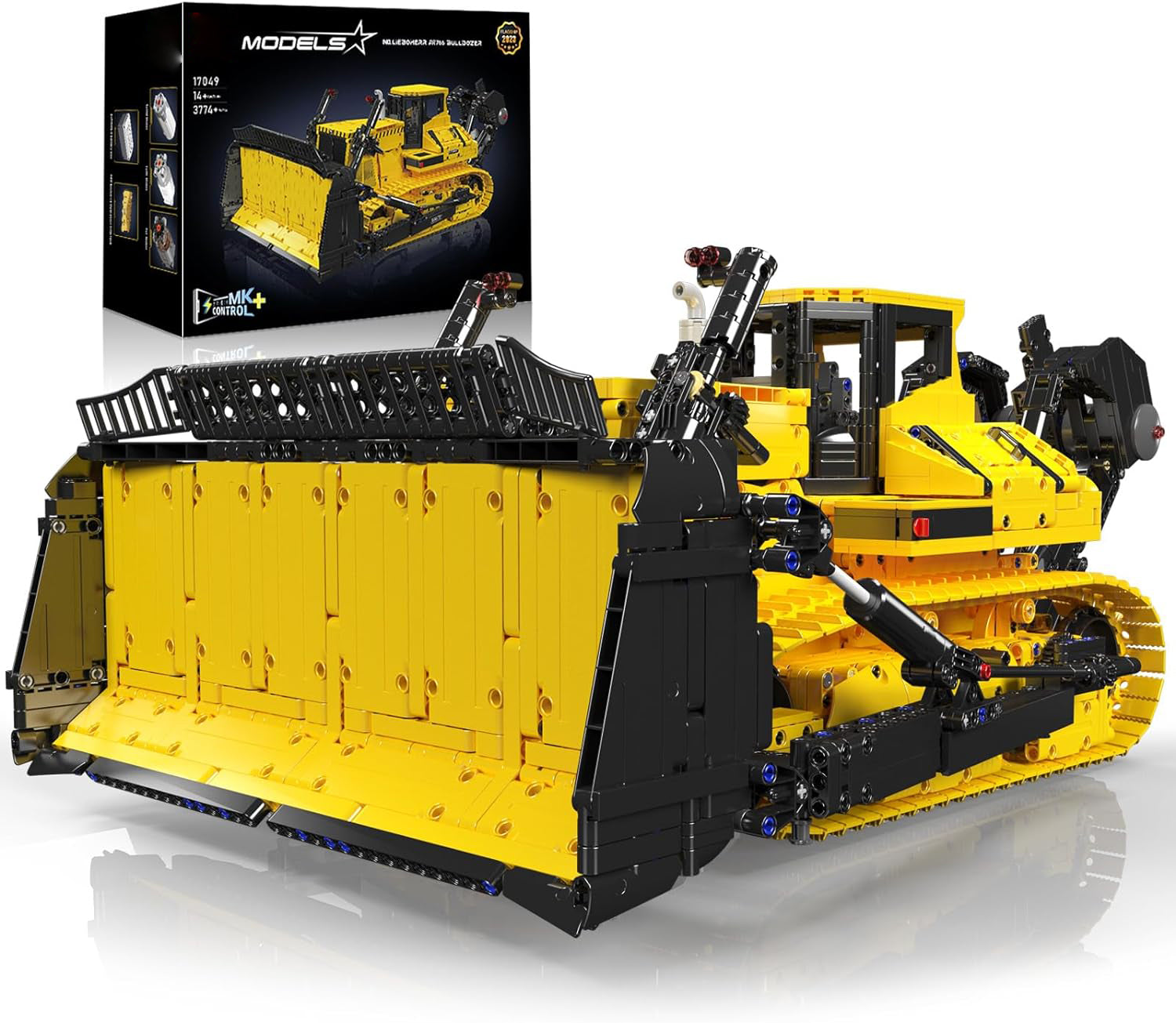Technik Bulldozer Liebherr PR766 Raupenbagger, APP Fernbedienung LKW mit Motoren Bausätze Spielzeug Geschenke für 8+ Jahre (3774 Teile)
