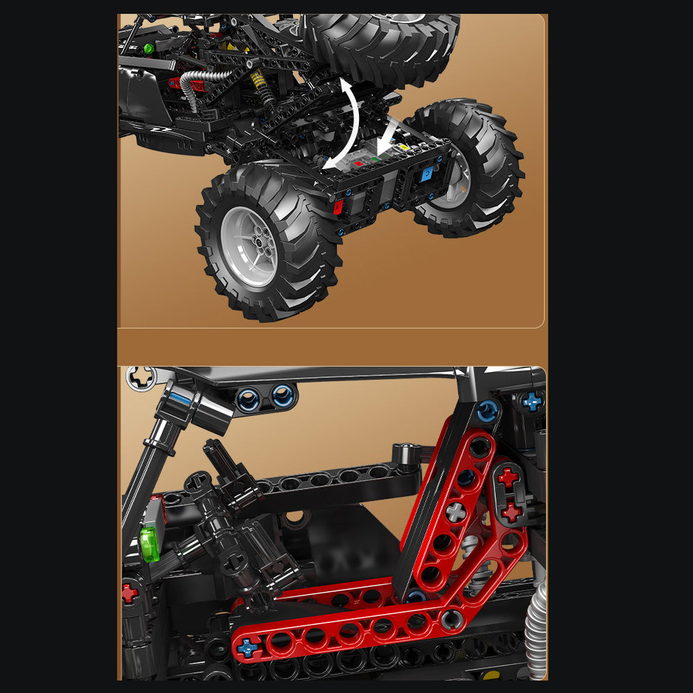 Technik Buggy Offroad Buggy Klemmbausteine Bausatz mit 3 Motor, 1016 Teile Groß MOC Buggy Bausteine, Realistische buggymodell-Sammlerstücke, Spielzeug Geschenke für Erwachsene