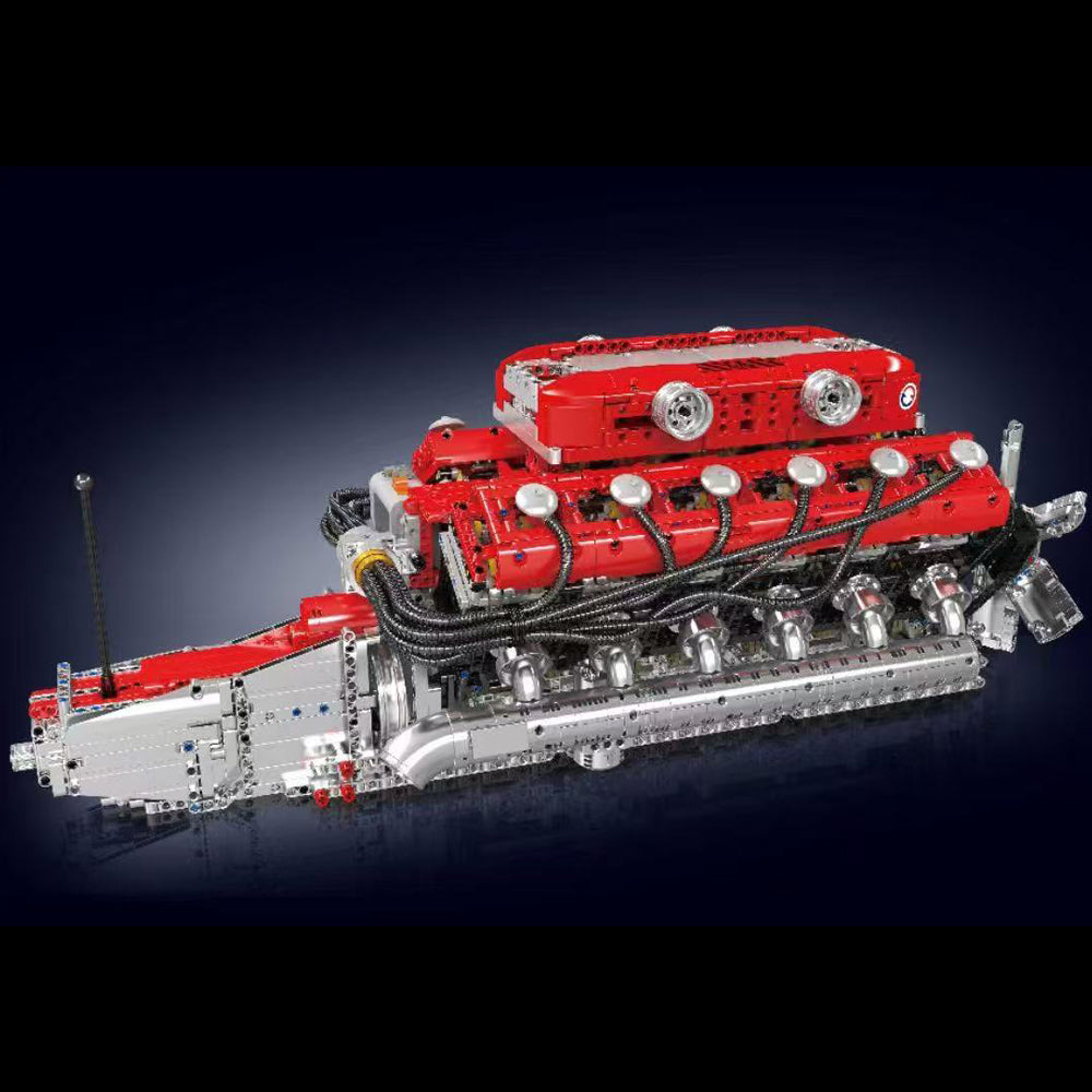 Technik V12 Motor Groß(V12)Die v12-Zylinder-Motor-Blockbausatz, 3472 Teile Technic Klemmbausteine Bausatz Enthält Motor und Batteriekasten V12-Motor