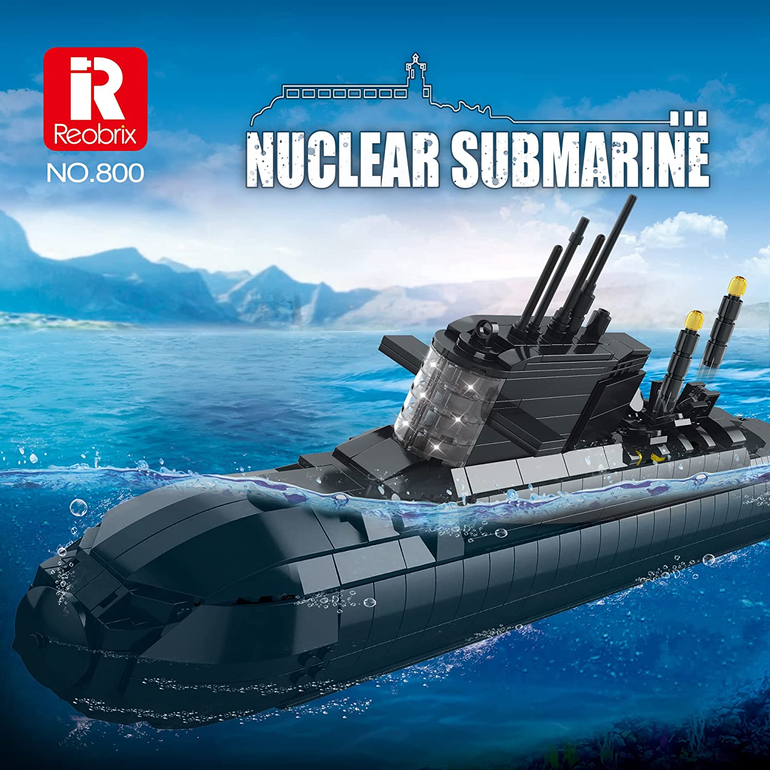 Strategisches Atom-U-Boot Bausteine, MilitĂ€rschiff Bausatz mit nachgebildetem Echolot und Torpedorohren, Gebaut Spielzeug FĂŒr Kinder Erwachsene, 1498 PCS Klemmbausteine kompatibel mit Lego