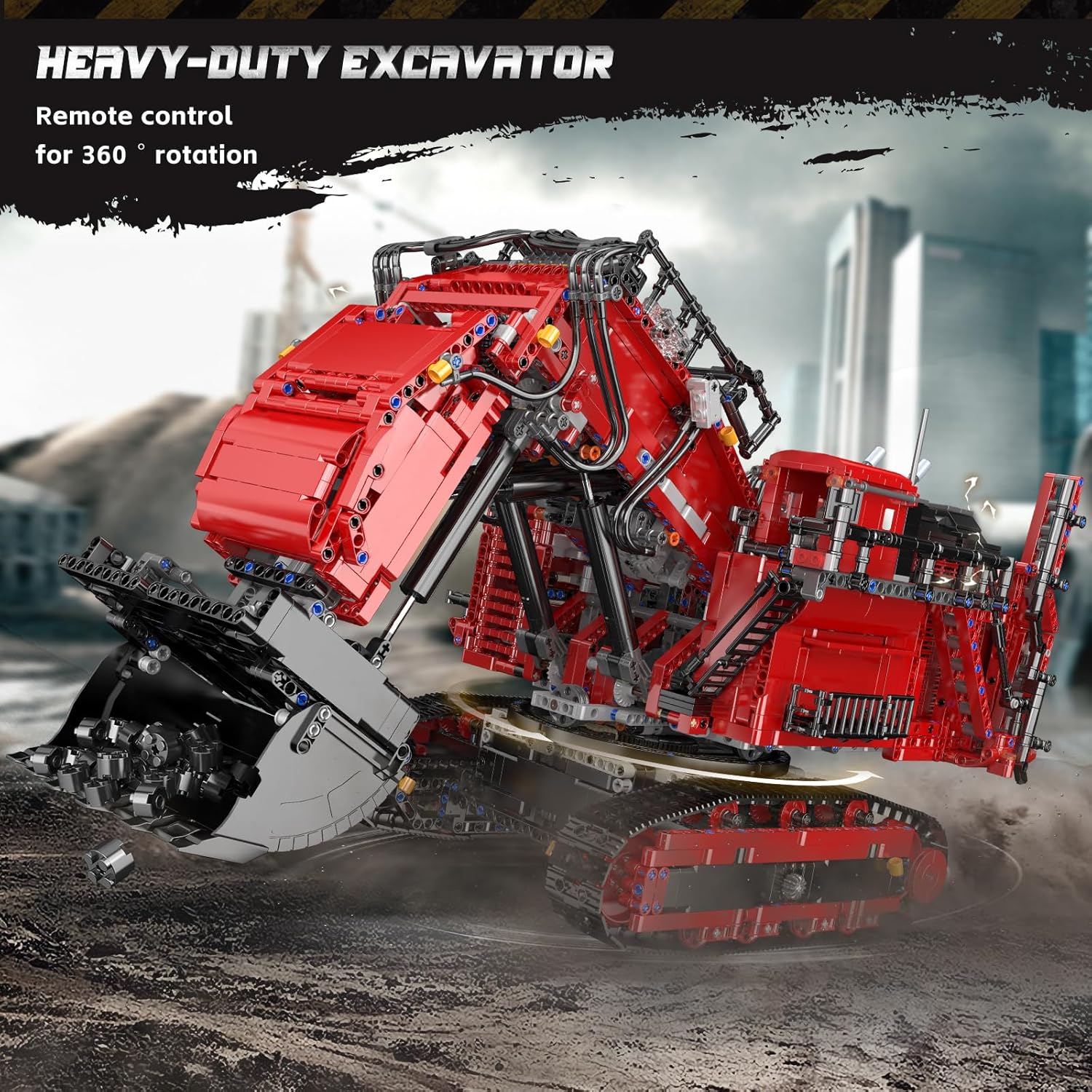 Technik Raupenkran Bagger, Ferngesteuertes Baufahrzeug-Modell mit Control+ App, Bagger Modellbausatz für Erwachsene (4767 Teile)