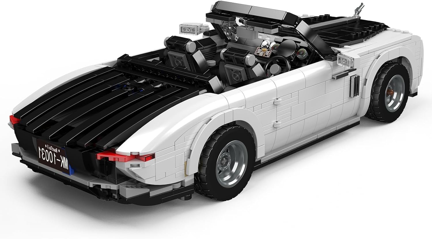 Technik Auto Rolls-Royce Phantom Modellbau,Der Weiß Oldtimer Baustein (1603 Teile),Montage Technologie Sport-Rennwagen Klemmbaustein,Sammelbare Autospielzeuge für Kinder/Erwachsene 8+