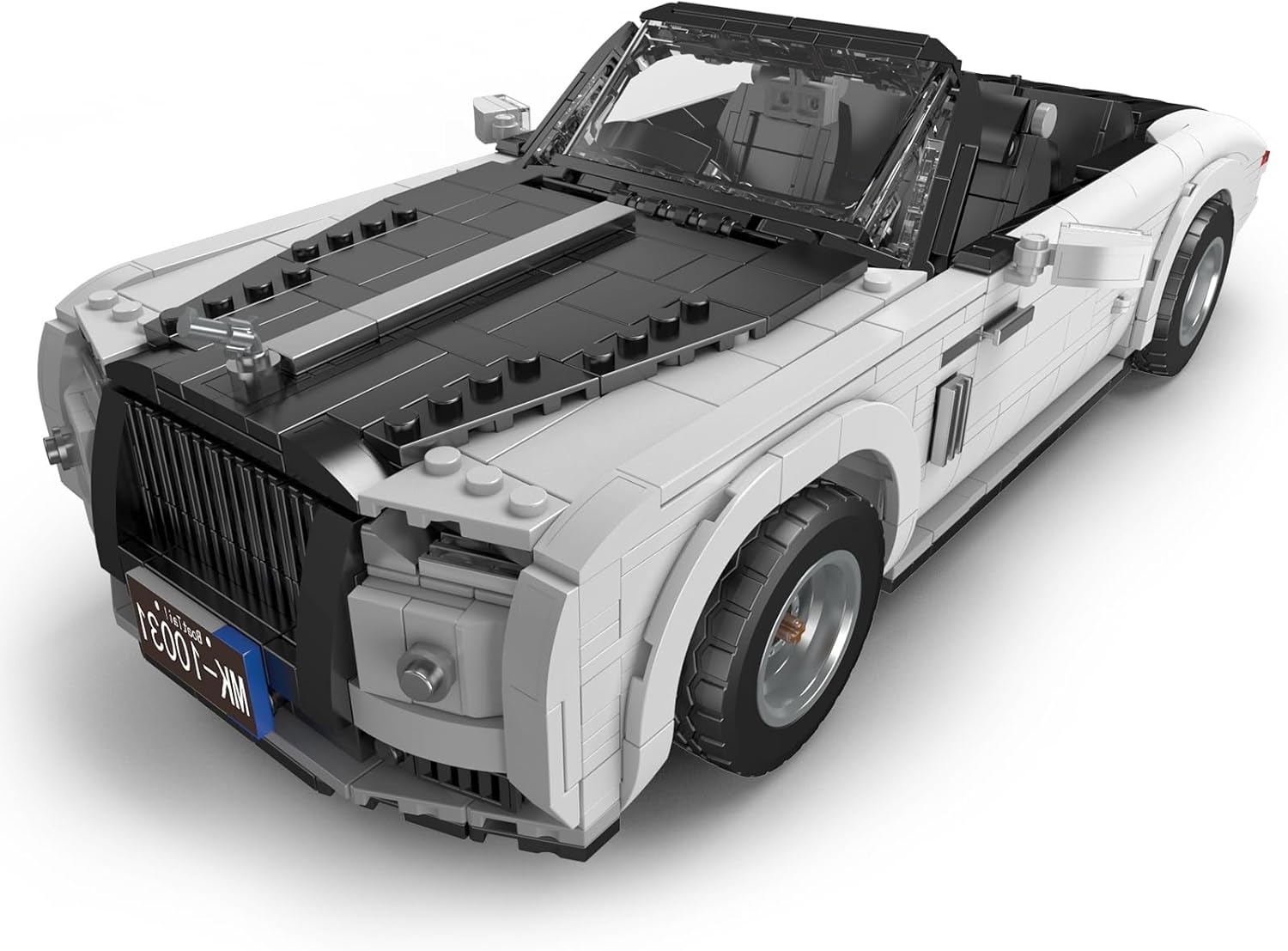 Technik Auto Rolls-Royce Phantom Modellbau,Der Weiß Oldtimer Baustein (1603 Teile),Montage Technologie Sport-Rennwagen Klemmbaustein,Sammelbare Autospielzeuge für Kinder/Erwachsene 8+