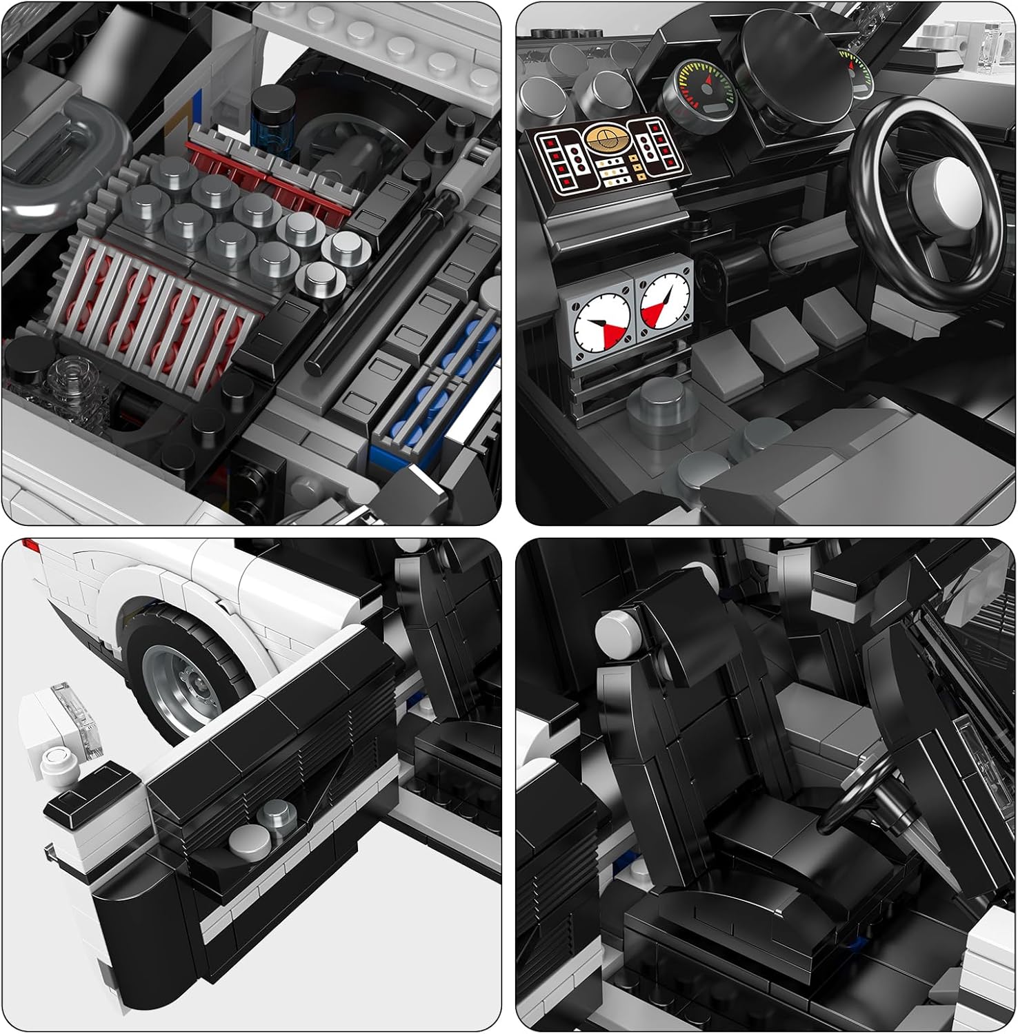 Technik Auto Rolls-Royce Phantom Modellbau,Der Weiß Oldtimer Baustein (1603 Teile),Montage Technologie Sport-Rennwagen Klemmbaustein,Sammelbare Autospielzeuge für Kinder/Erwachsene 8+