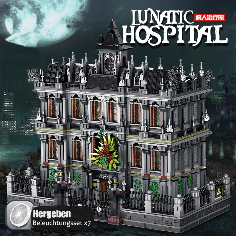 Lunatic Hospital Architecture Model, Stadthaus Modular Buildings Klemmbausteine Häuser für Lego Architecture, 7537 Teile