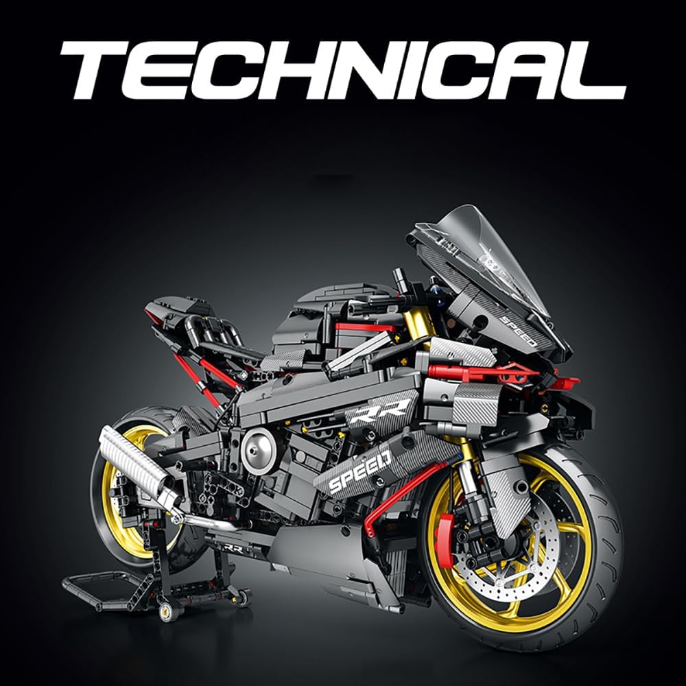 Technik Motorrad für BMW Motorrad Modell, 1920 Teile Technic Motorrad Supermotorrad Modellbausatz Kompatibel mit Lego Technik Motorrad
