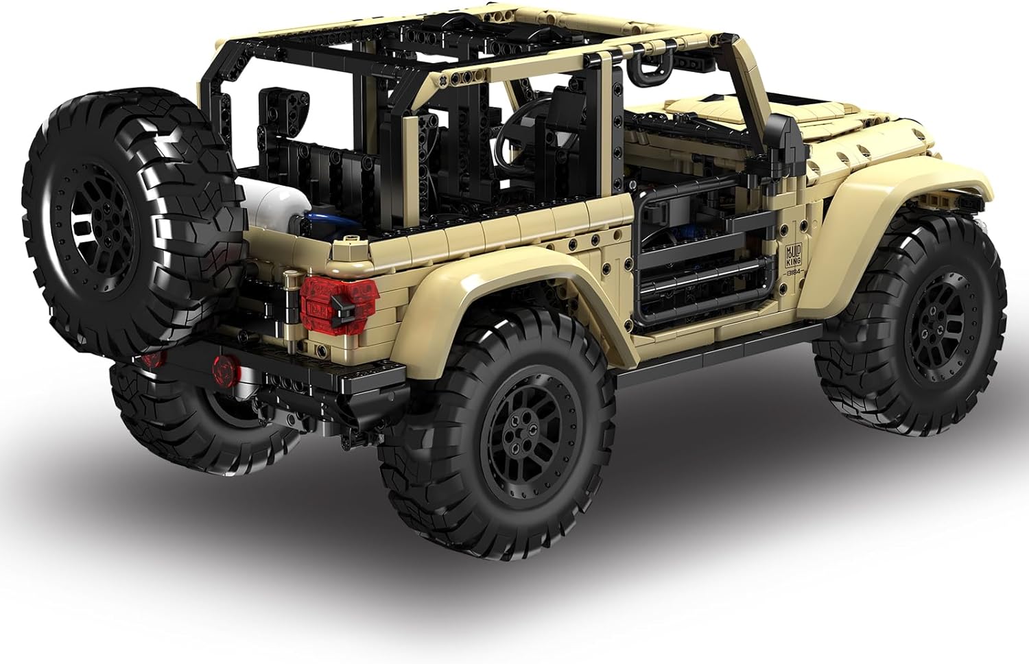 Technik JEEP Wranler Geländewagen Ferngesteuert, 1:6 Scale Offroader Modell mit 7 Motoren, 3621 Teile Pneumatisch SUV Auto Klemmbausteine Bausatz für LEGO Technik