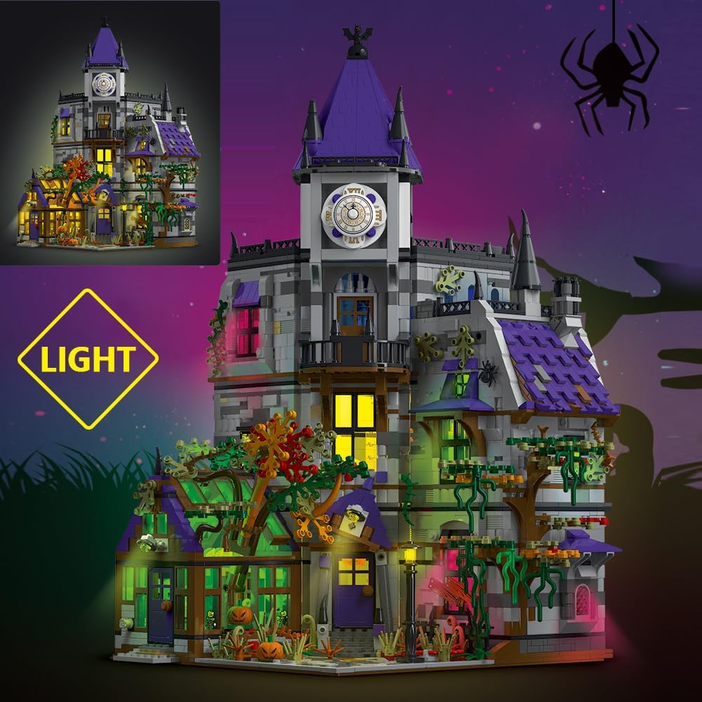 Mittelalterlich Burg Bausteine Set, 4190 Stück Mittelalter haus Modell Set mit Licht, MOC Groß Mittelalterliche Haus Model, Konstruktionsspielzeug Geschenke für Lego Haus