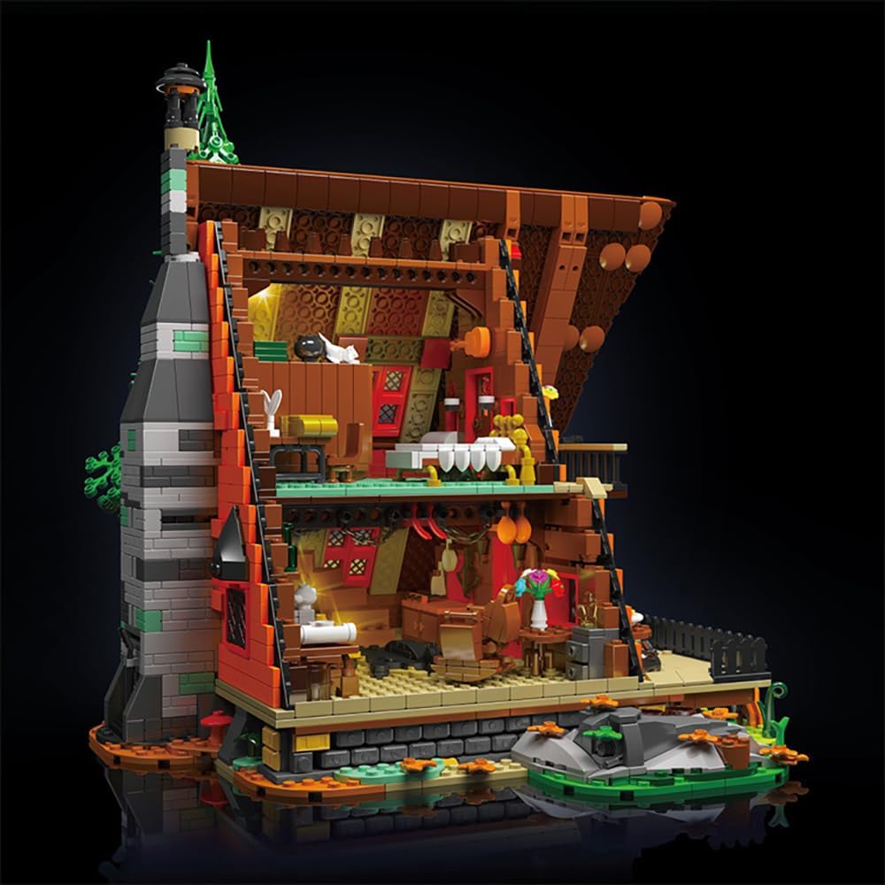 Weihnachtshaus für Lego Weihnachten 2023, Waldhaus Modell Klemmbausteine Bauset Kompatibel mit Lego Weihnachten Haus 2023