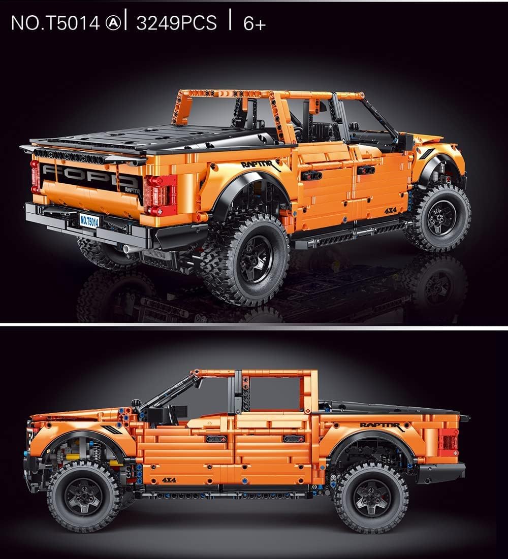 Technik Auto für Ford Raptor F-150, 3249 Teile Technik Pick-up Modell, Truck Modellbau Kompatibel mit Lego Technik