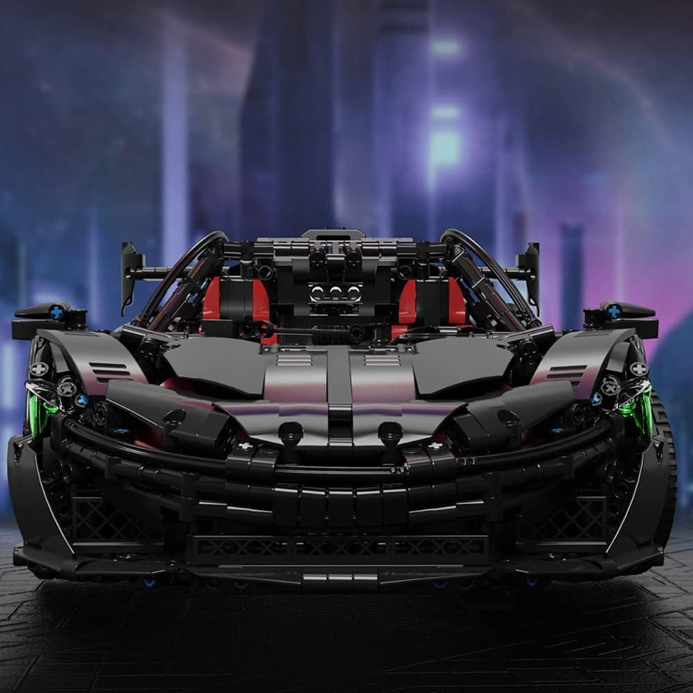 Technik 1:8 Mclaren P1 Black Warrior Sportwagen Klemmbausteine Bausatz mit 9 Motor, 3686 Teile Groß MOC Supercar Bausteine, Realistische Rennmodell-Sammlerstücke, Spielzeug Geschenke für Erwachsene