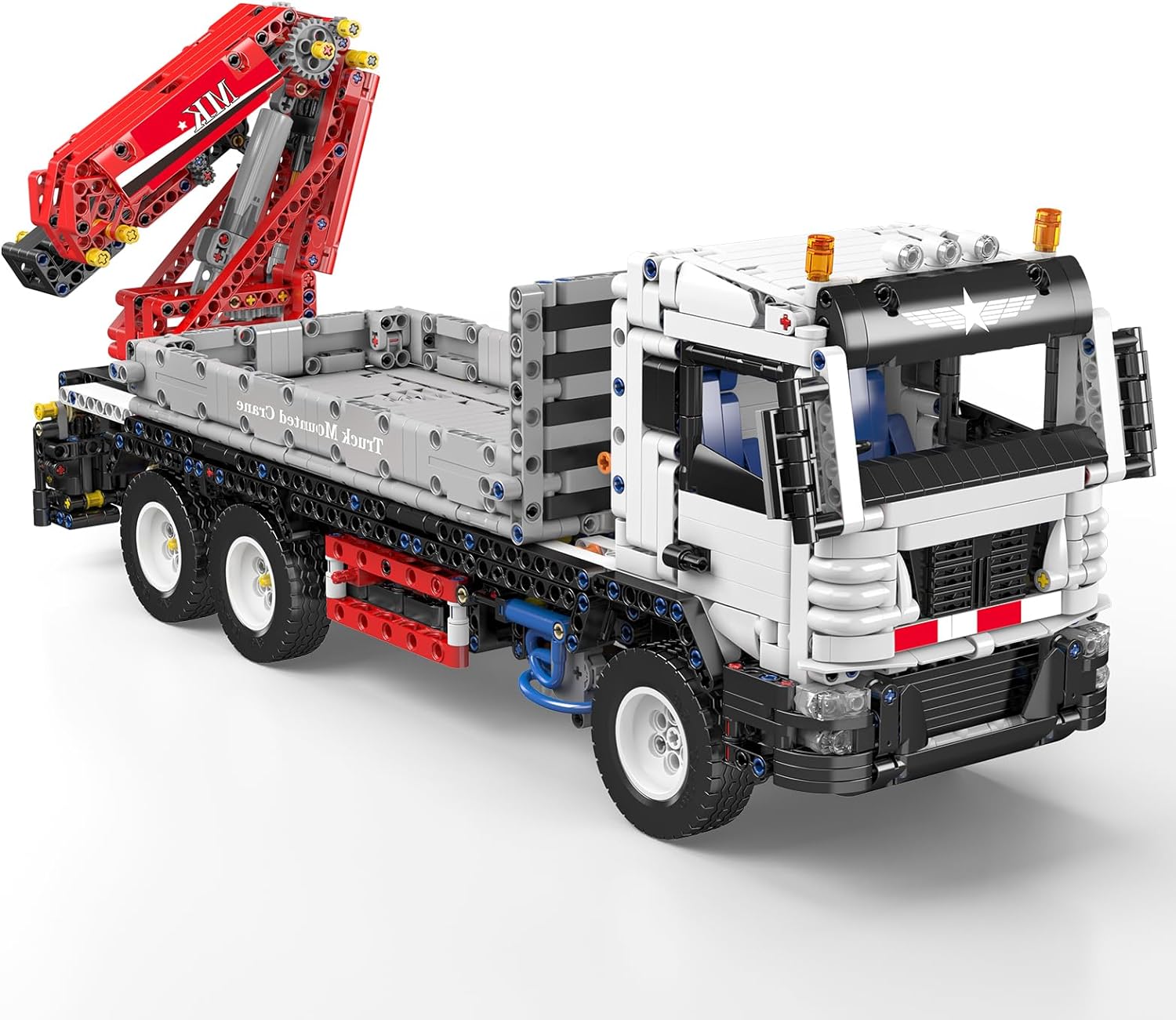 Mould King 17063 Technik Ferngesteuert Kran LKW Modell, 2530 Teile MOC LKW mit Ladekran Pneumatischer Kranwagen