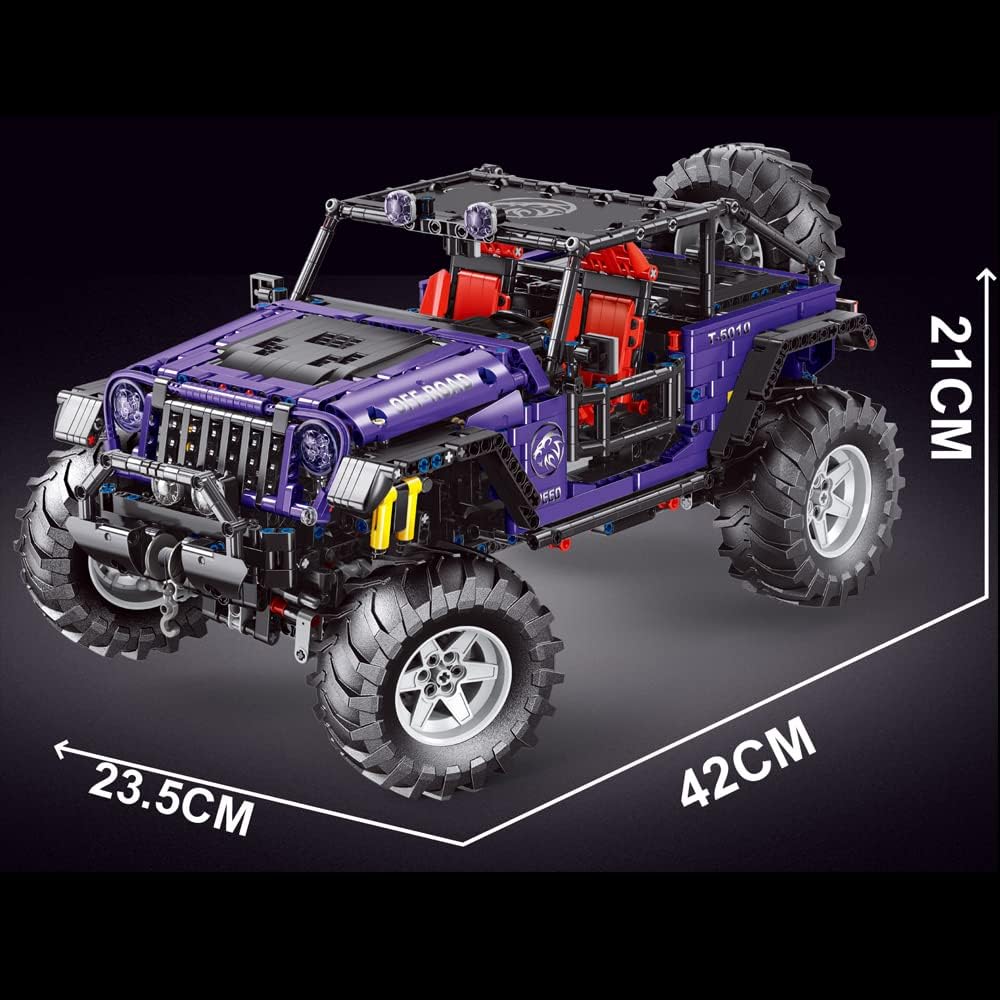 Technik Offroad für Jeep Wrangler Rubicon, 2680 Teile Technik Geländewagen Motorisierte Modell, Technik Ferngesteuert Auto Custom Bausteine Kompatibel mit Lego Technik