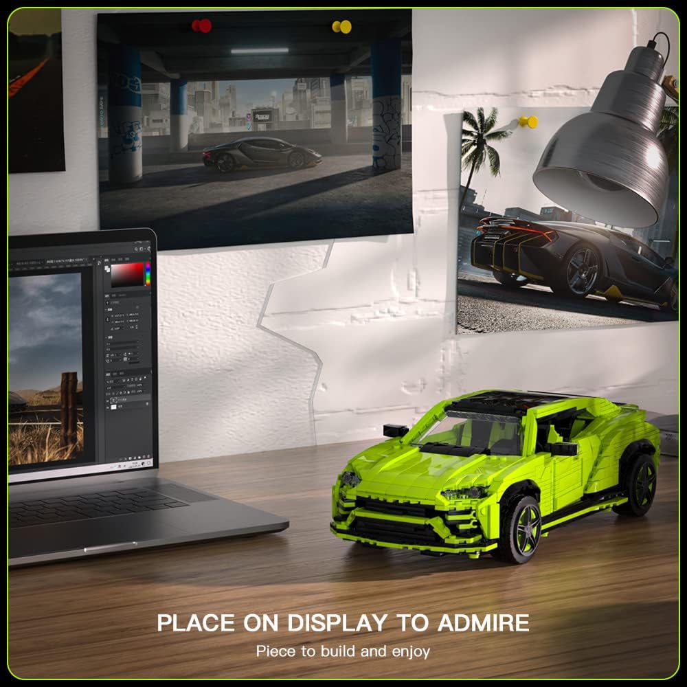 Mould King 10019 Speed Champions Lamborghini URUS Modell Rennwagen Klemmbausteine Autobausätze Für Kinder Erwachsene(1538 Teile)