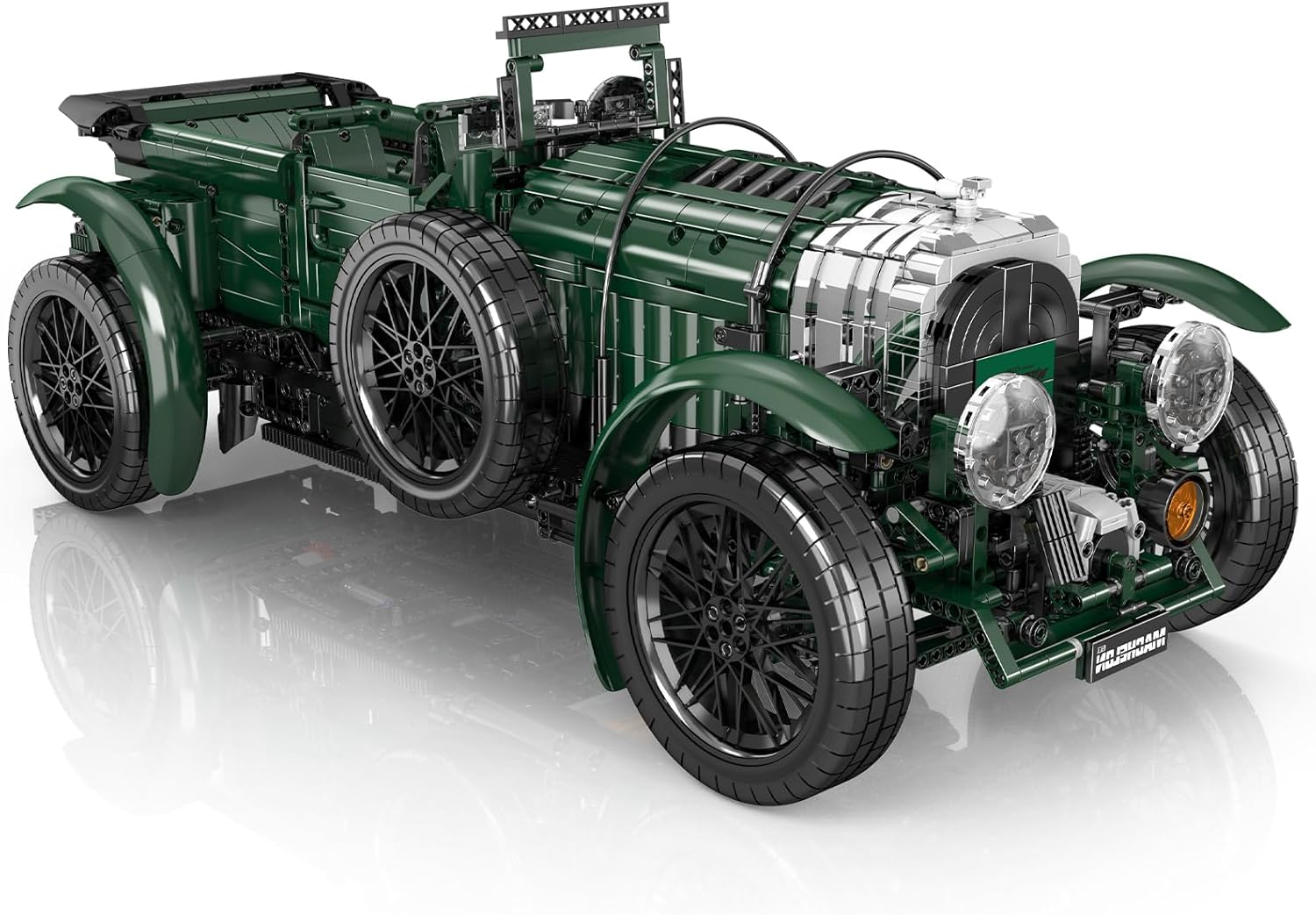 Mould King 13191 Technik Britischer Oldtimer Auto Modell Baukasten, APP Ferngesteuert Sportwagen Klemmbausteine Bausatz für Kinder/Erwachsene (3918+ Stücke)