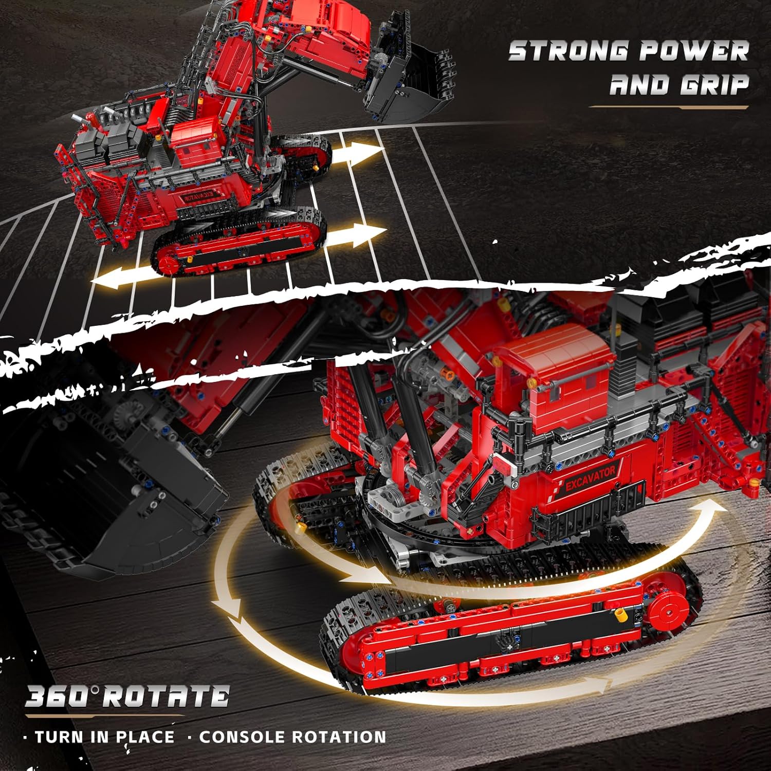 Technik Raupenkran Bagger, Ferngesteuertes Baufahrzeug-Modell mit Control+ App, Bagger Modellbausatz für Erwachsene (4767 Teile)