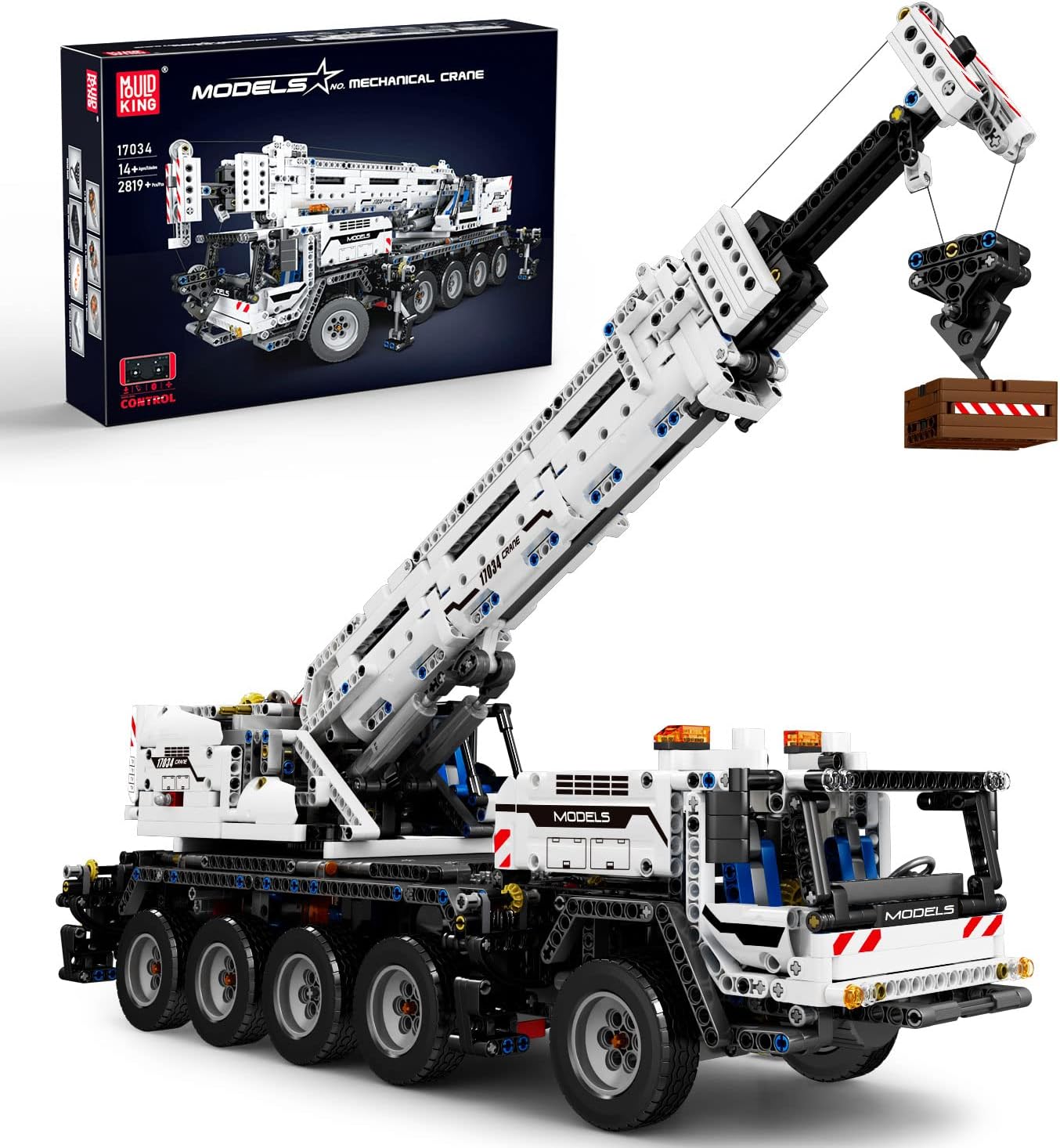 Technik Kran Ferngesteuert Mechanischer Kran Bausteine Spielzeug Schwerlastkran LKW Klemmbausteine (2819 Teile)