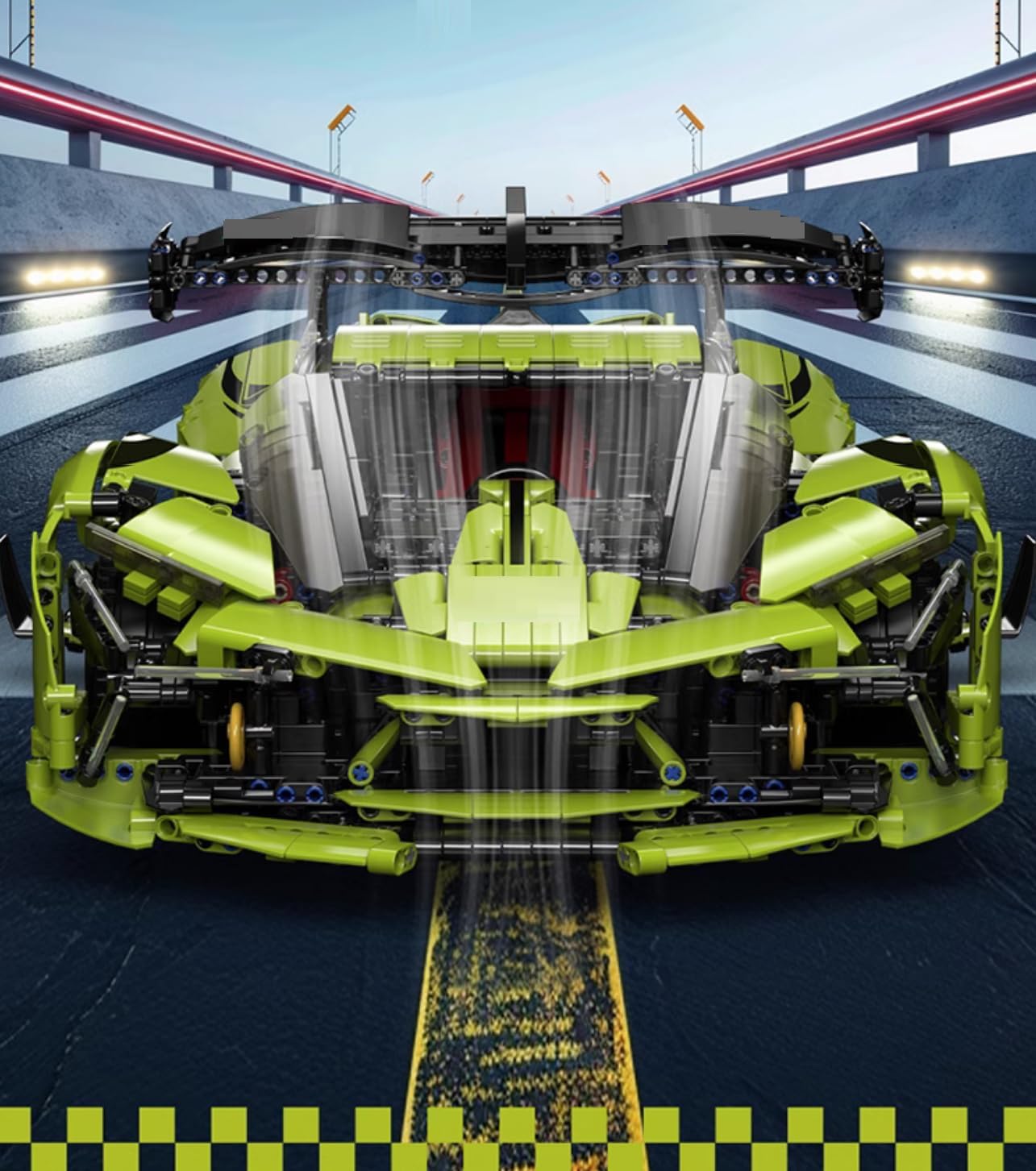 Technik Auto für Lambo Terzo Millennio GTR, Mit Motoren Set, 1:8 Groß Automodell Bausatz, 3130 Teile Klemmbausteine Auto MOC Set, Kompatibel mit Lambo Technik