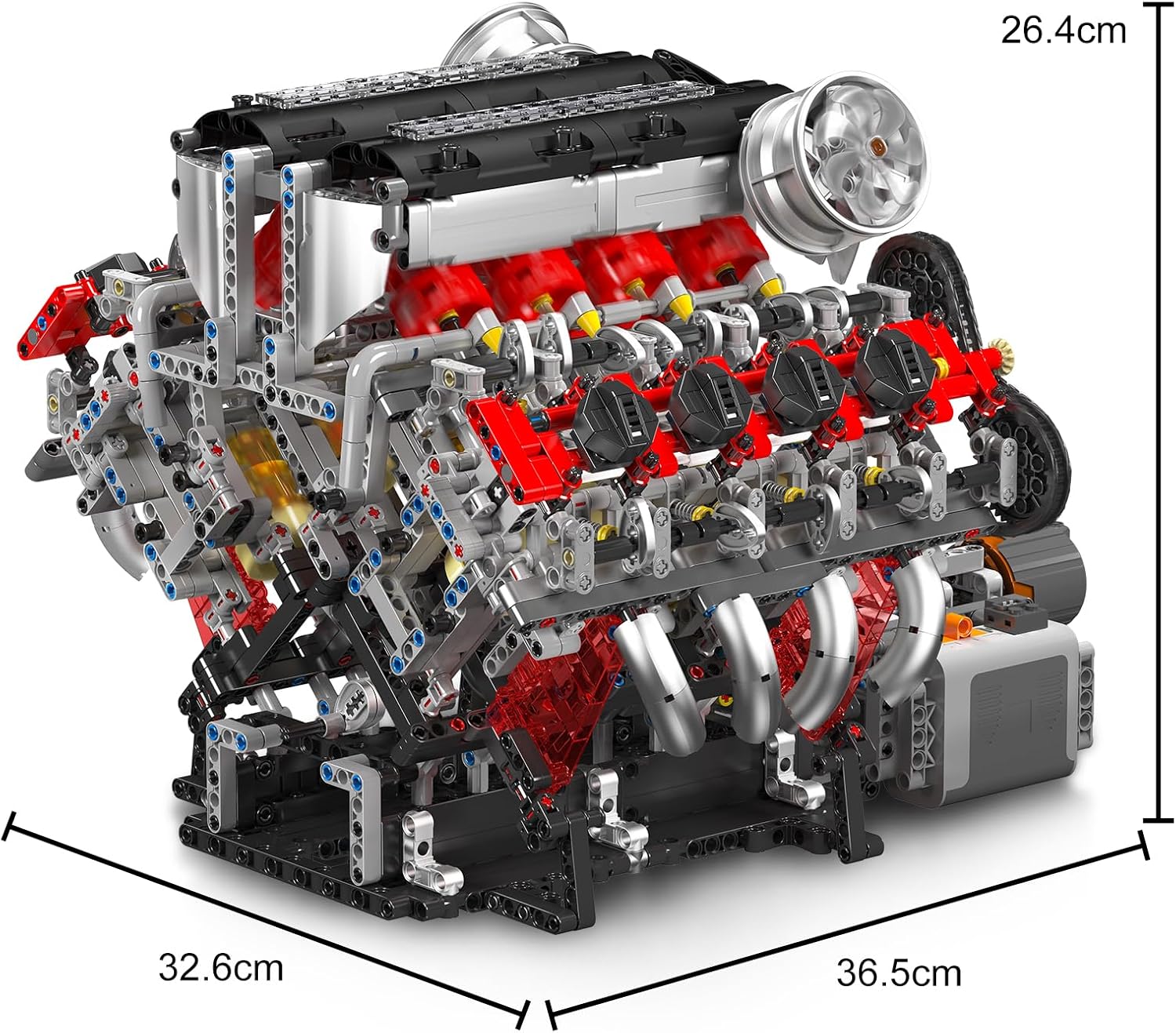 Technik V8 Motor Groß(V8)Die Achtzylinder-Reihenbenzinmotor-Blockbausatz, 2718 Teile Technic Klemmbausteine Bausatz Enthält Motor und Batteriekasten V8-Motor