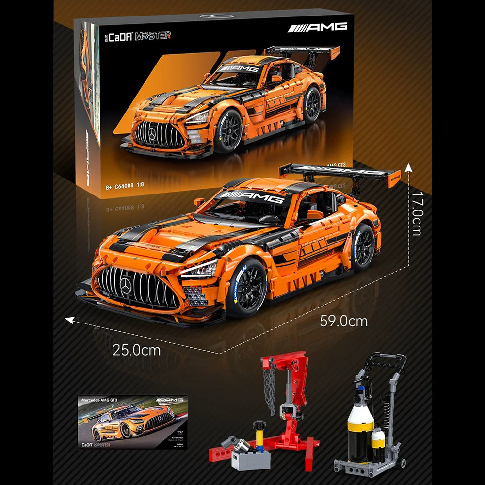 Mercedes AMG GT3, CaDA C64008W MOC Auto KIemmbausteine (5466 Teile)
