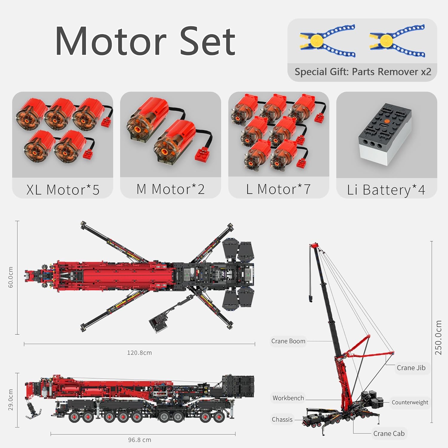 Technik Kran Liebherr LTM 11200 Modell Bausatz, 9177 Teile mit 14 Motoren Groß Ferngesteuert MOC Crane Bausteine, Kompatibel mit Lego