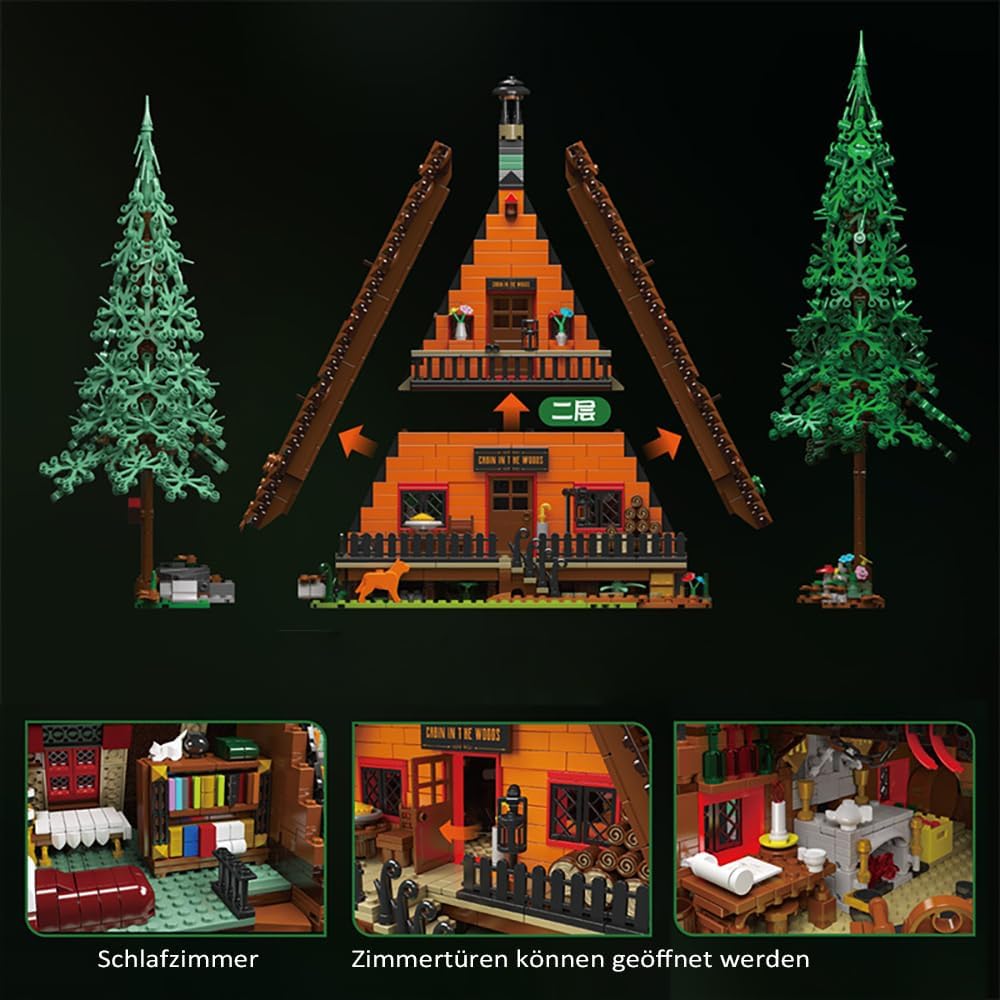 Weihnachtshaus für Lego Weihnachten 2023, Waldhaus Modell Klemmbausteine Bauset Kompatibel mit Lego Weihnachten Haus 2023