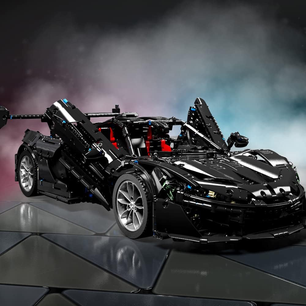 Technik 1:8 Mclaren P1 Black Warrior Sportwagen Klemmbausteine Bausatz mit 9 Motor, 3686 Teile Groß MOC Supercar Bausteine, Realistische Rennmodell-Sammlerstücke, Spielzeug Geschenke für Erwachsene