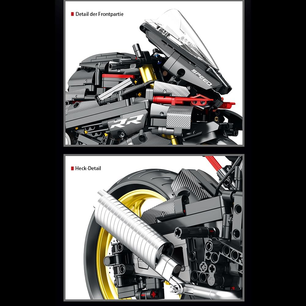 Technik Motorrad für BMW Motorrad Modell, 1920 Teile Technic Motorrad Supermotorrad Modellbausatz Kompatibel mit Lego Technik Motorrad