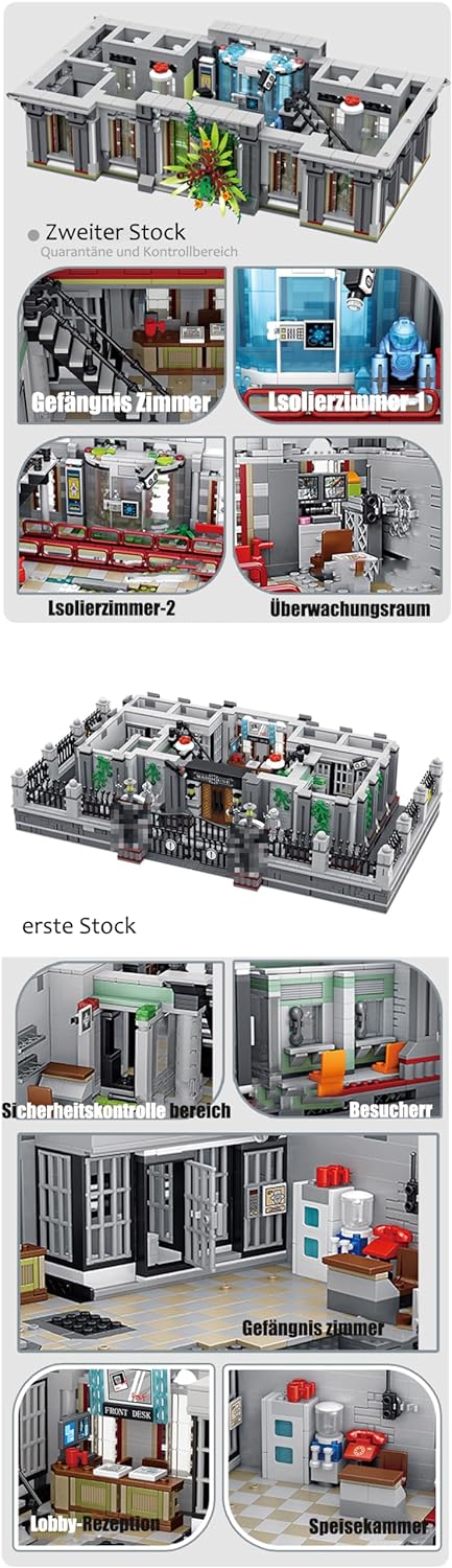 Lunatic Hospital Architecture Model, Stadthaus Modular Buildings Klemmbausteine Häuser für Lego Architecture, 7537 Teile