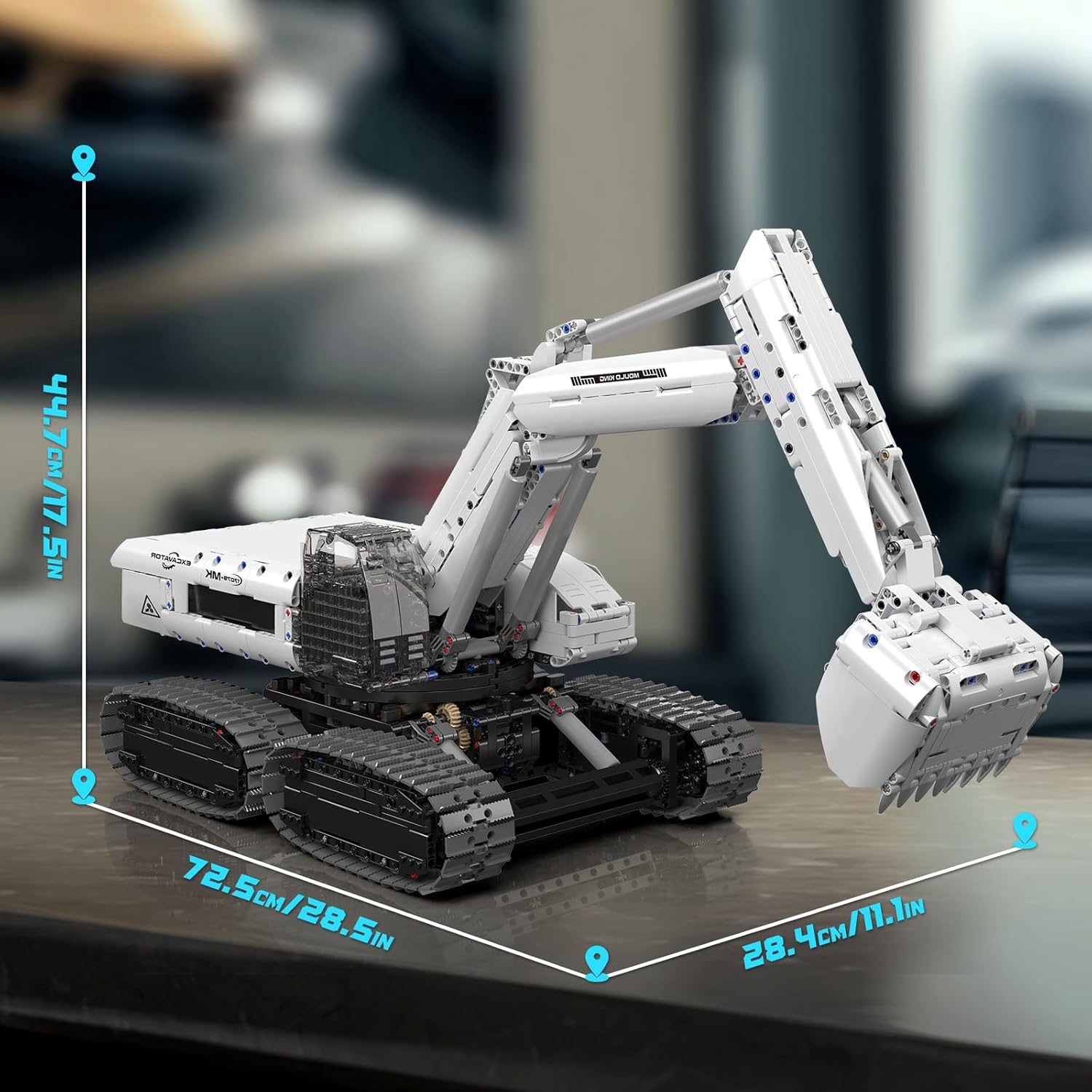 Mould King 17079 MOC Technik Ferngesteuert Raupenbagger Mit 4 Raupenketten, APP Technikmaschine Klemmbausteine
