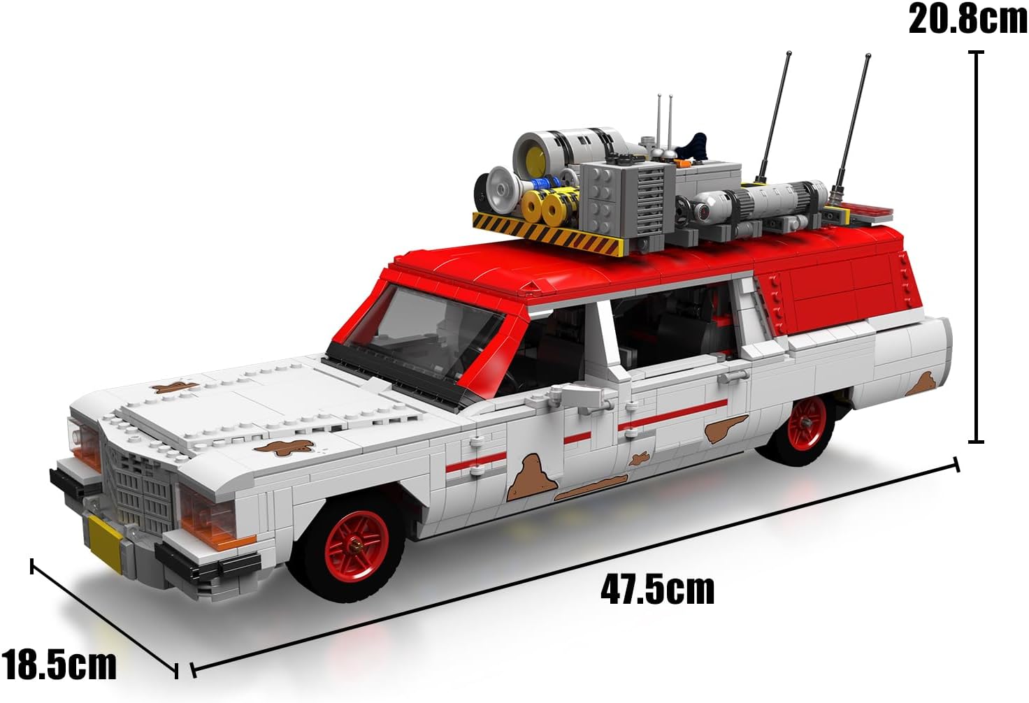 Technik Auto für Icons Geisterbus ECTO-1 Auto Modellauto Bausatz,2468 Teile Klemmbausteine