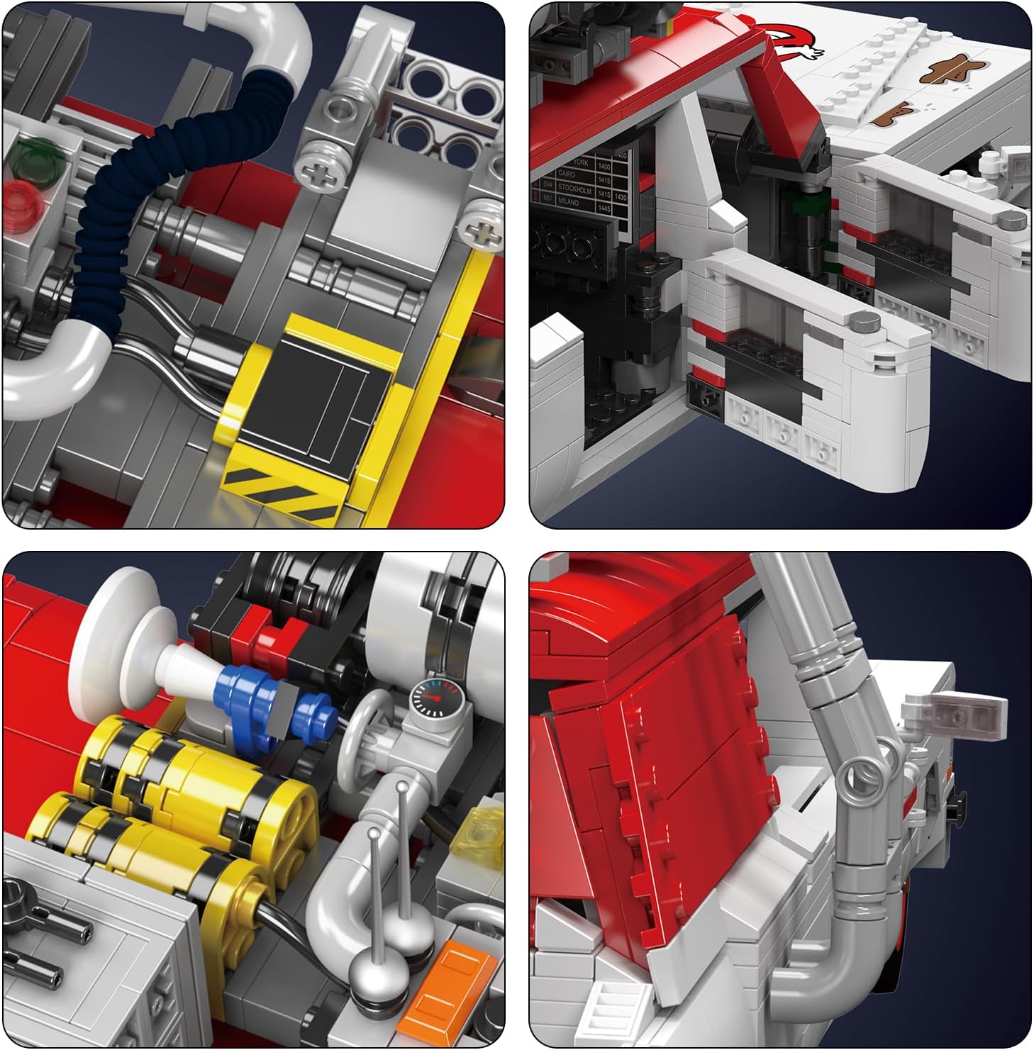 Technik Auto für Icons Geisterbus ECTO-1 Auto Modellauto Bausatz,2468 Teile Klemmbausteine