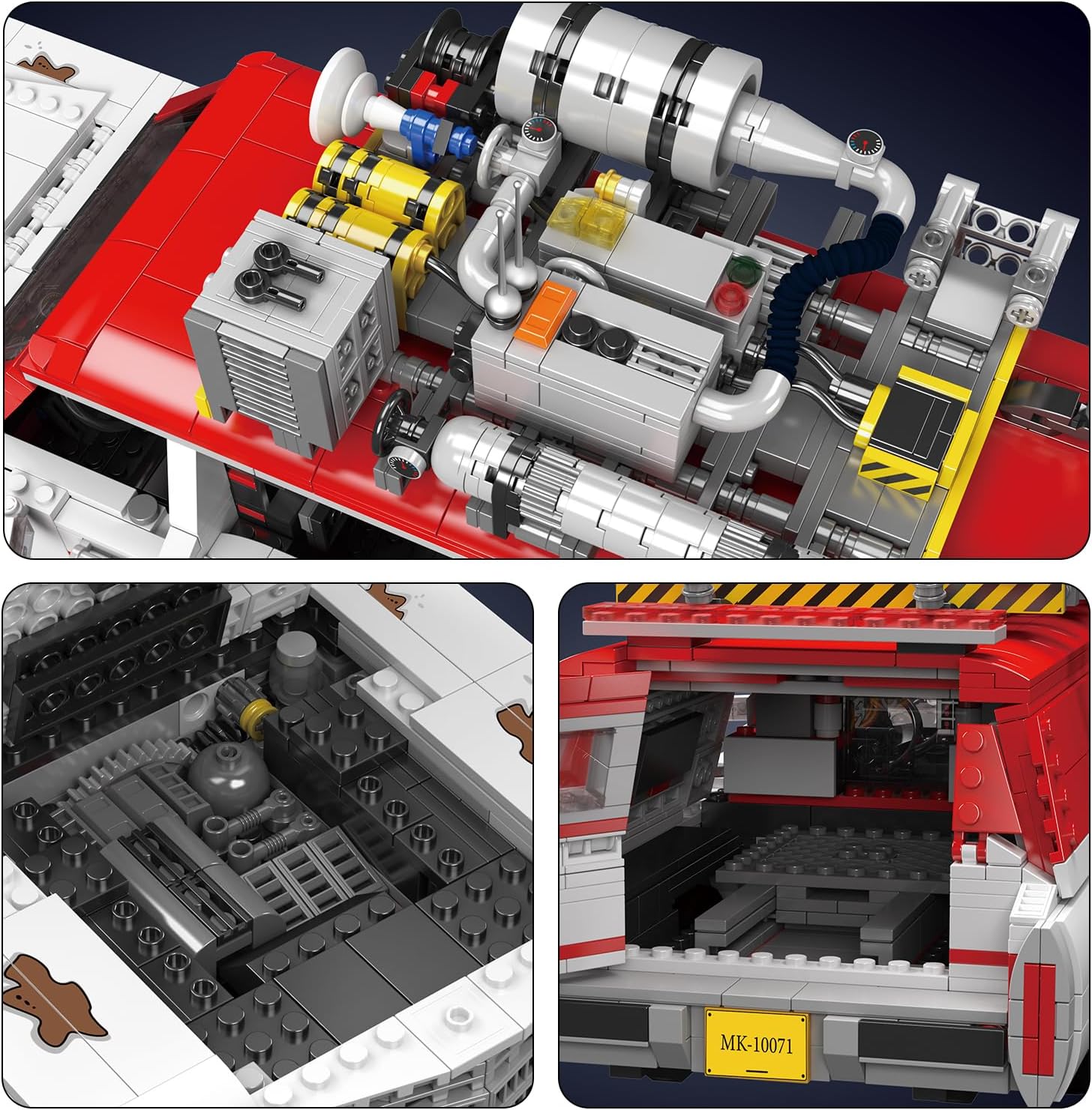 Technik Auto für Icons Geisterbus ECTO-1 Auto Modellauto Bausatz,2468 Teile Klemmbausteine