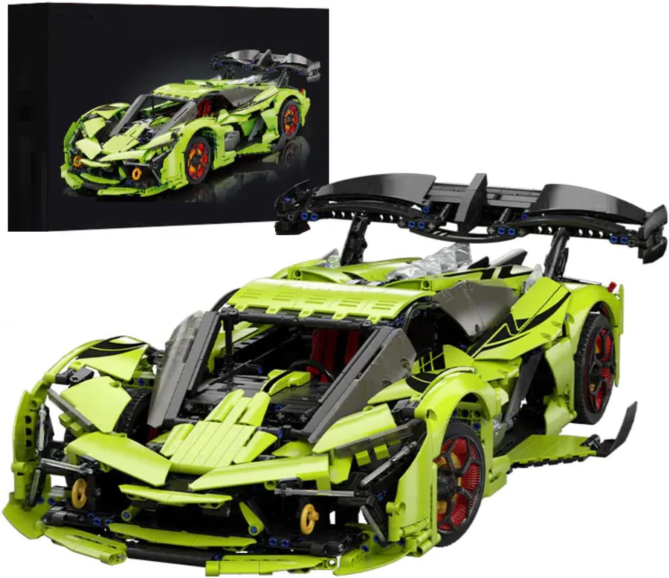Technik Auto für Lambo Terzo Millennio GTR, Mit Motoren Set, 1:8 Groß Automodell Bausatz, 3130 Teile Klemmbausteine Auto MOC Set, Kompatibel mit Lambo Technik