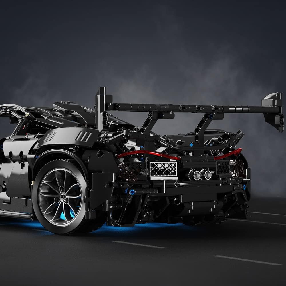 Technik 1:8 Mclaren P1 Black Warrior Sportwagen Klemmbausteine Bausatz mit 9 Motor, 3686 Teile Groß MOC Supercar Bausteine, Realistische Rennmodell-Sammlerstücke, Spielzeug Geschenke für Erwachsene